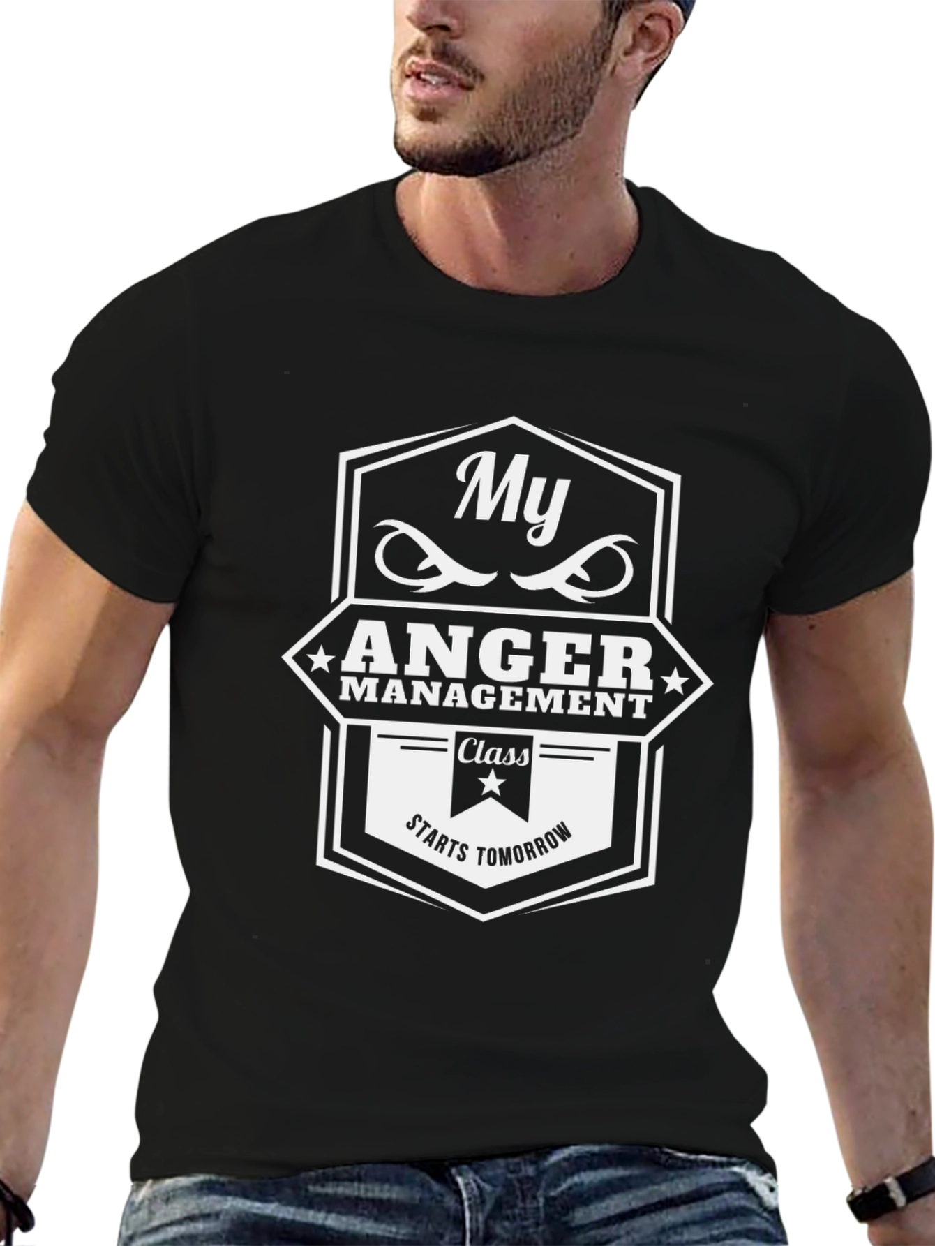 My Anger Management Class Starts Tomorrow Black T-Shirt