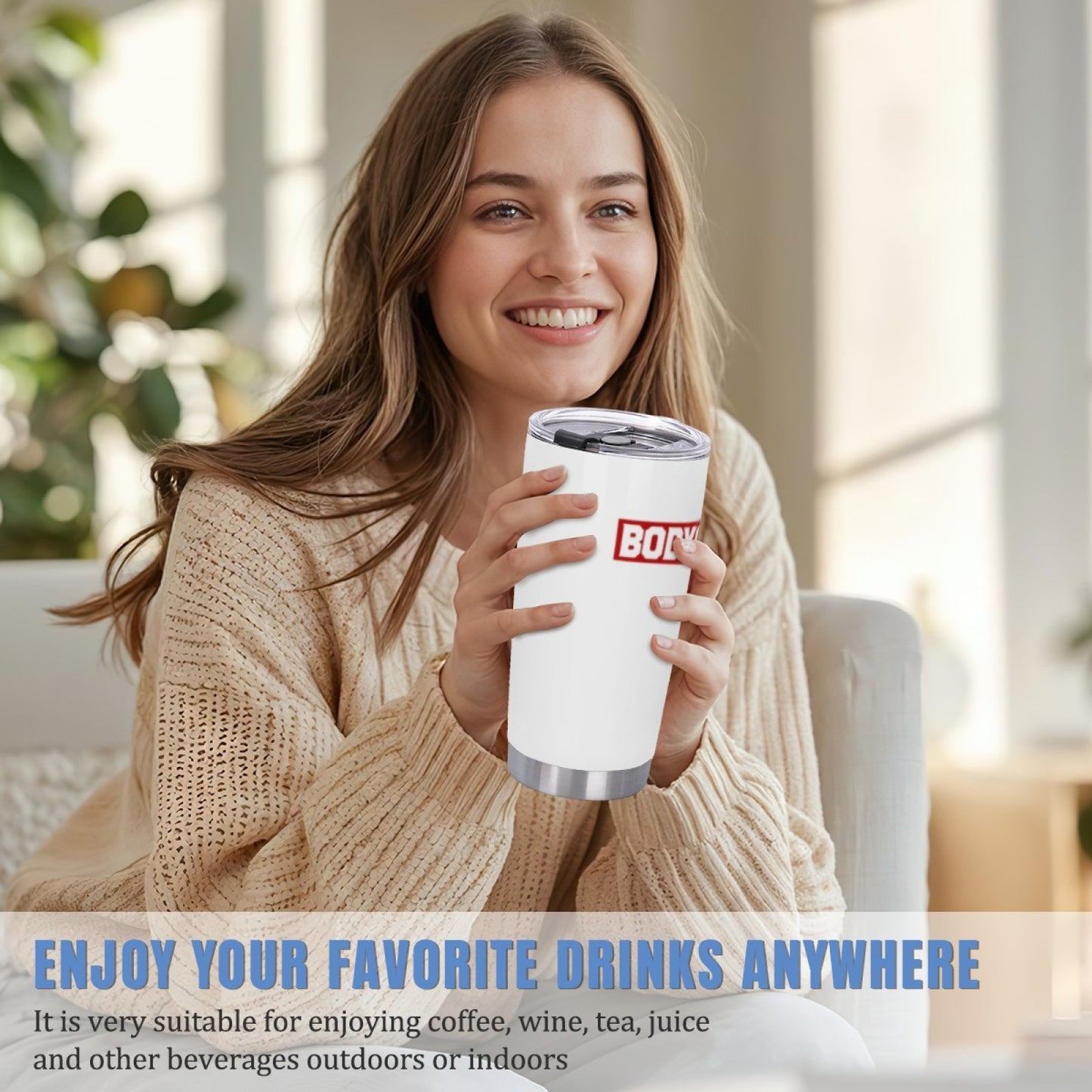 Leak-Proof Insulated Coffee Tumbler - Stainless Steel Graphic Drink Cup