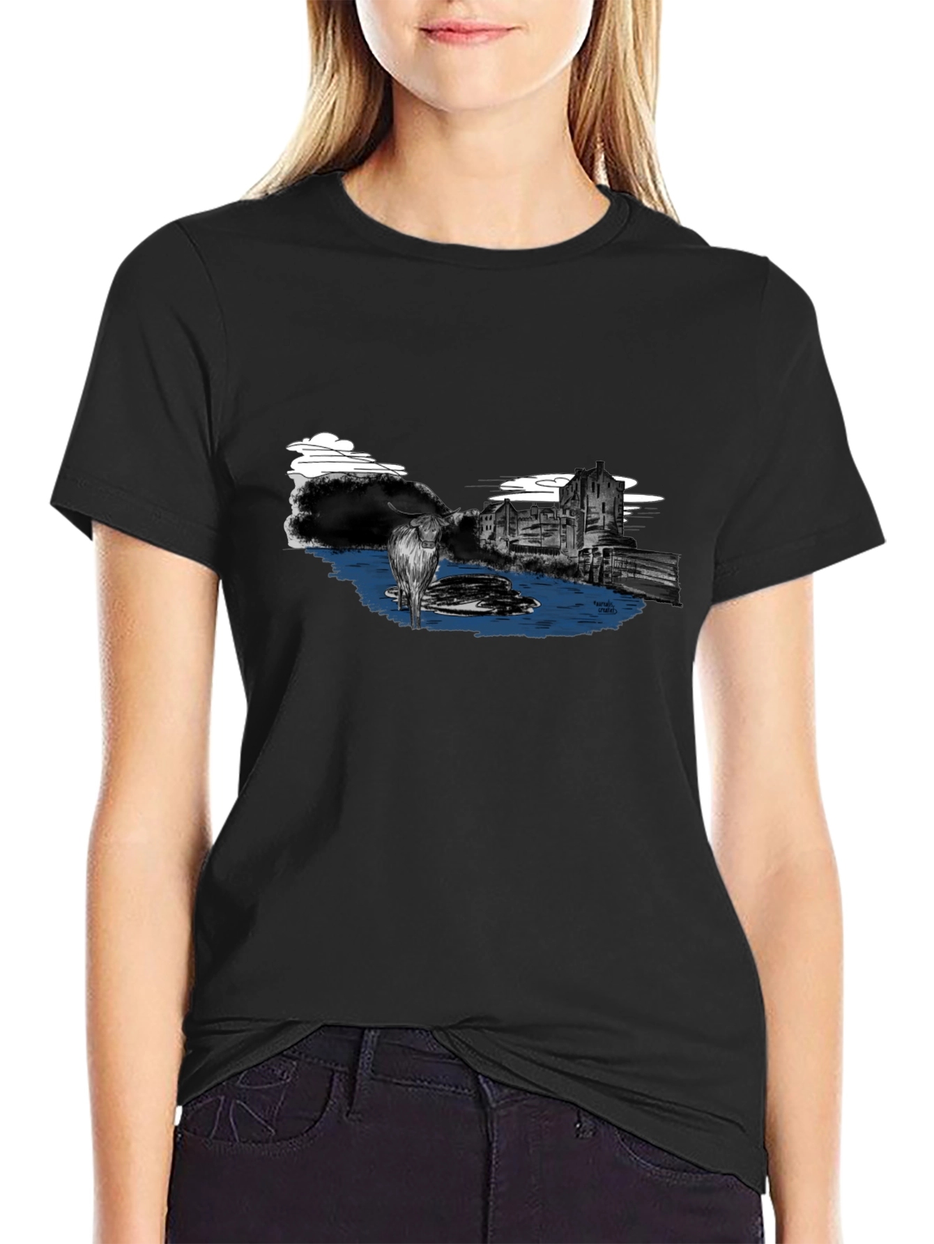 Highland Cow T-Shirt - Black Graphic Tee