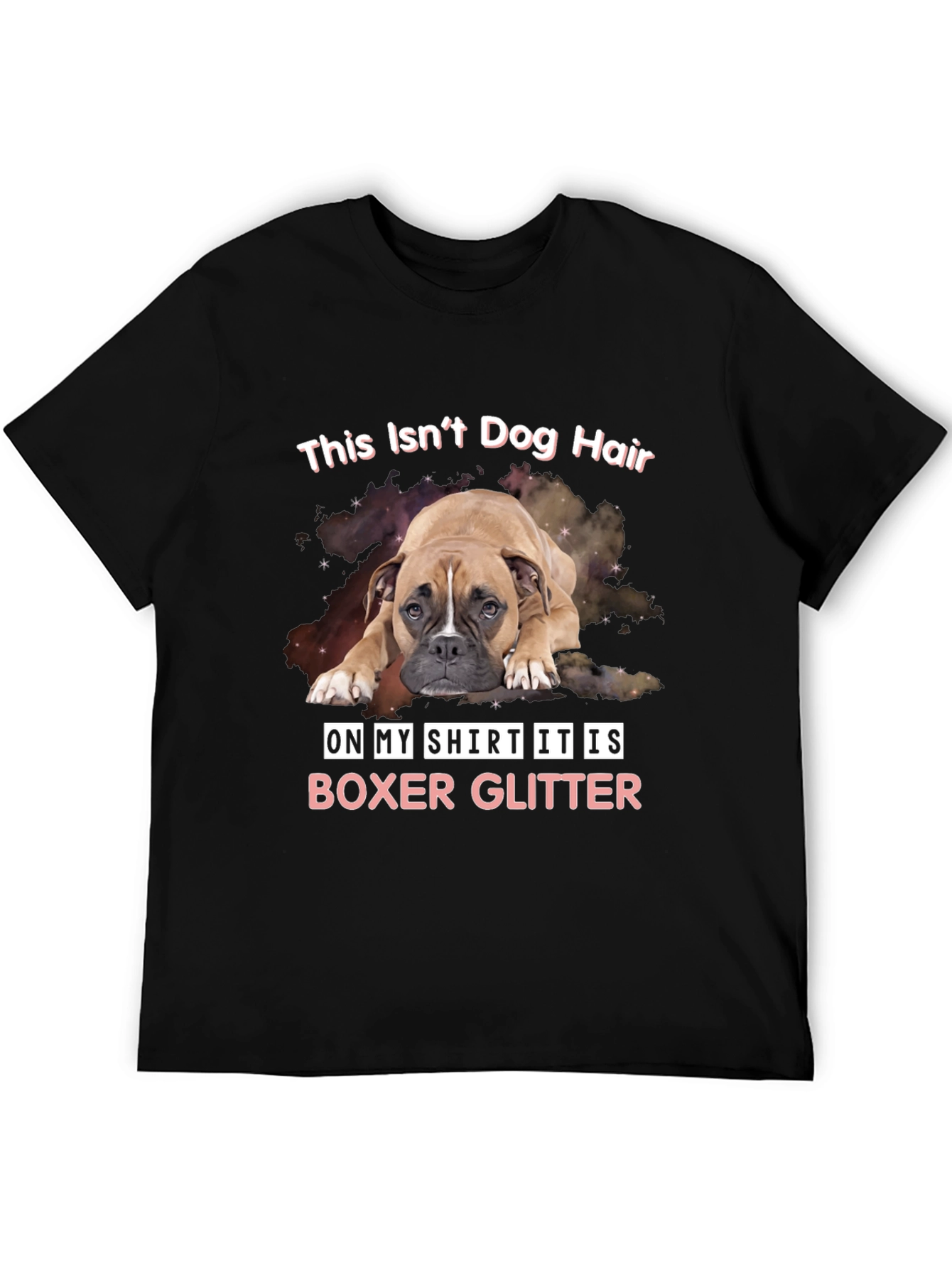 Boxer Glitter T-Shirt Funny Dog Lover Tee