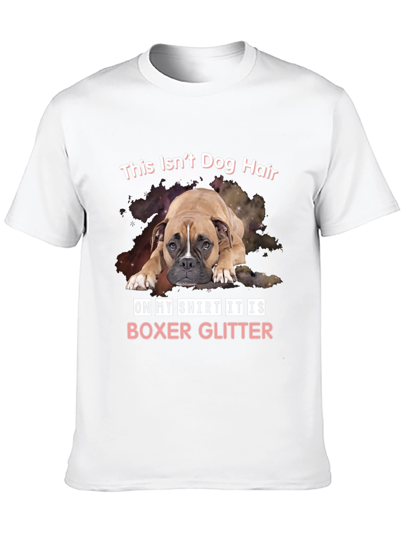 Boxer Glitter T-Shirt Funny Dog Lover Tee
