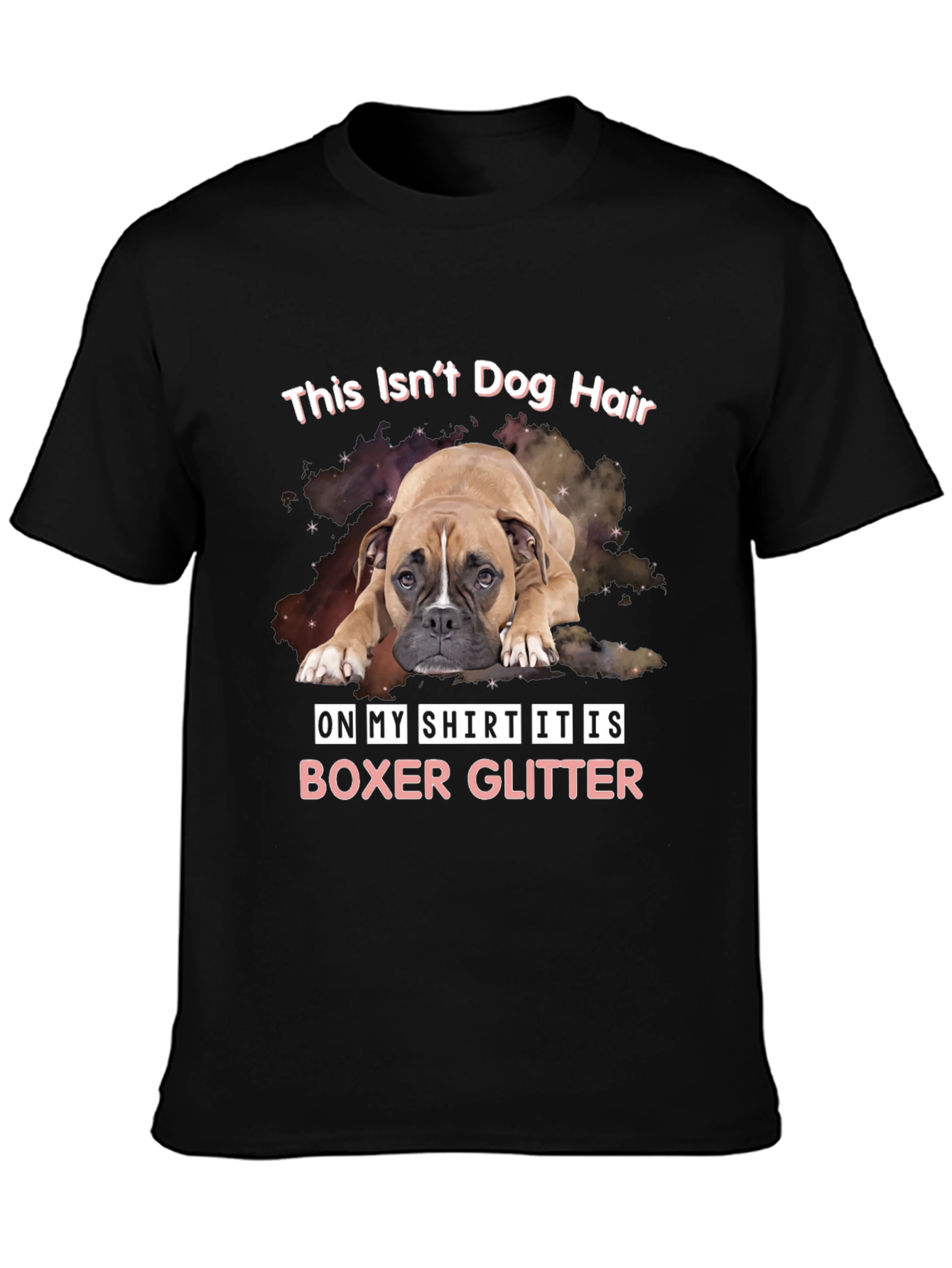 Boxer Glitter T-Shirt Funny Dog Lover Tee