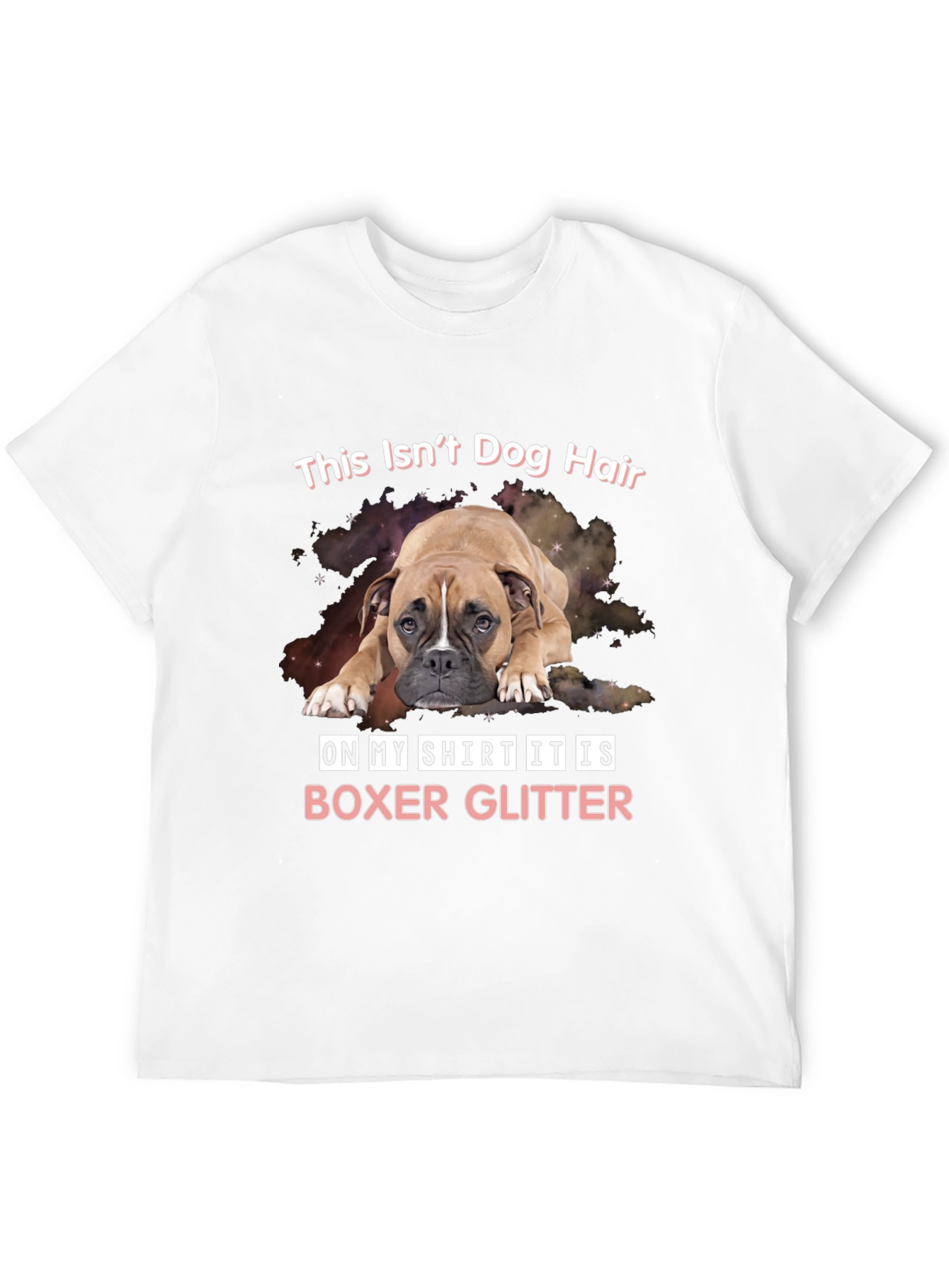Boxer Glitter T-Shirt Funny Dog Lover Tee
