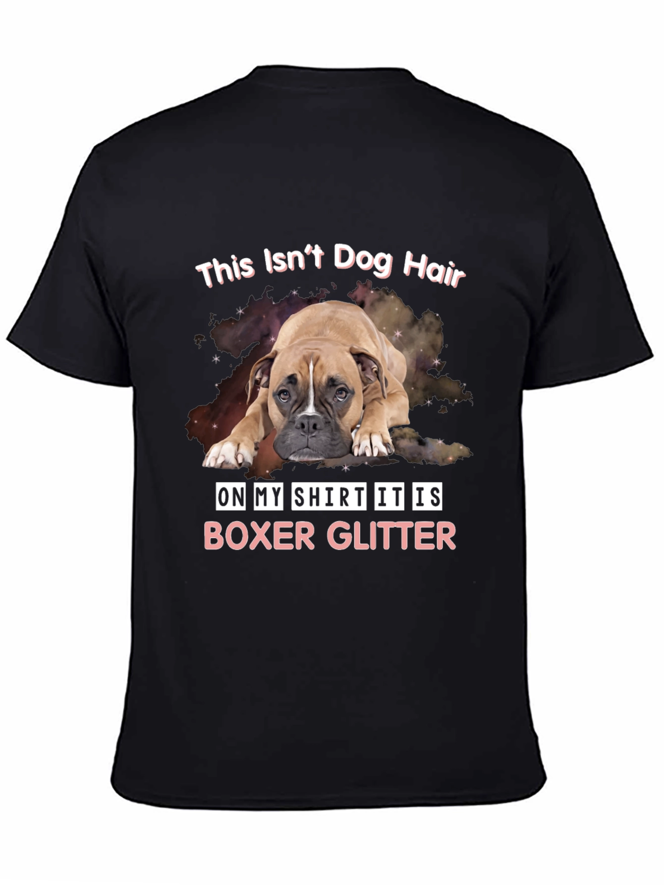 Boxer Glitter T-Shirt Funny Dog Lover Tee