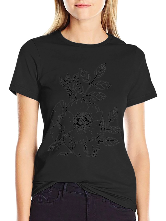 Black Floral Graphic T-Shirt