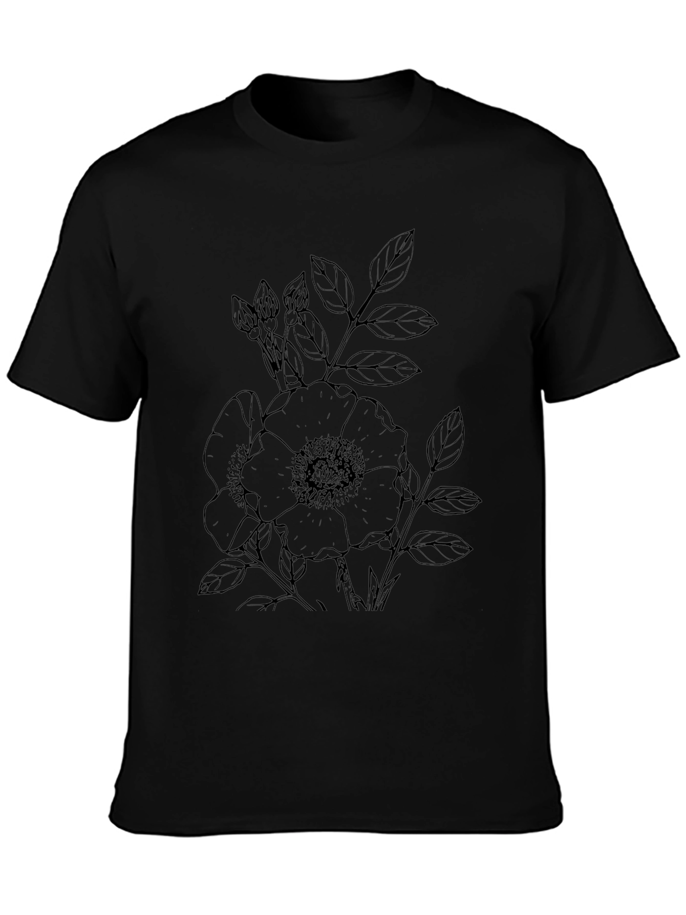 Black Floral Graphic T-Shirt