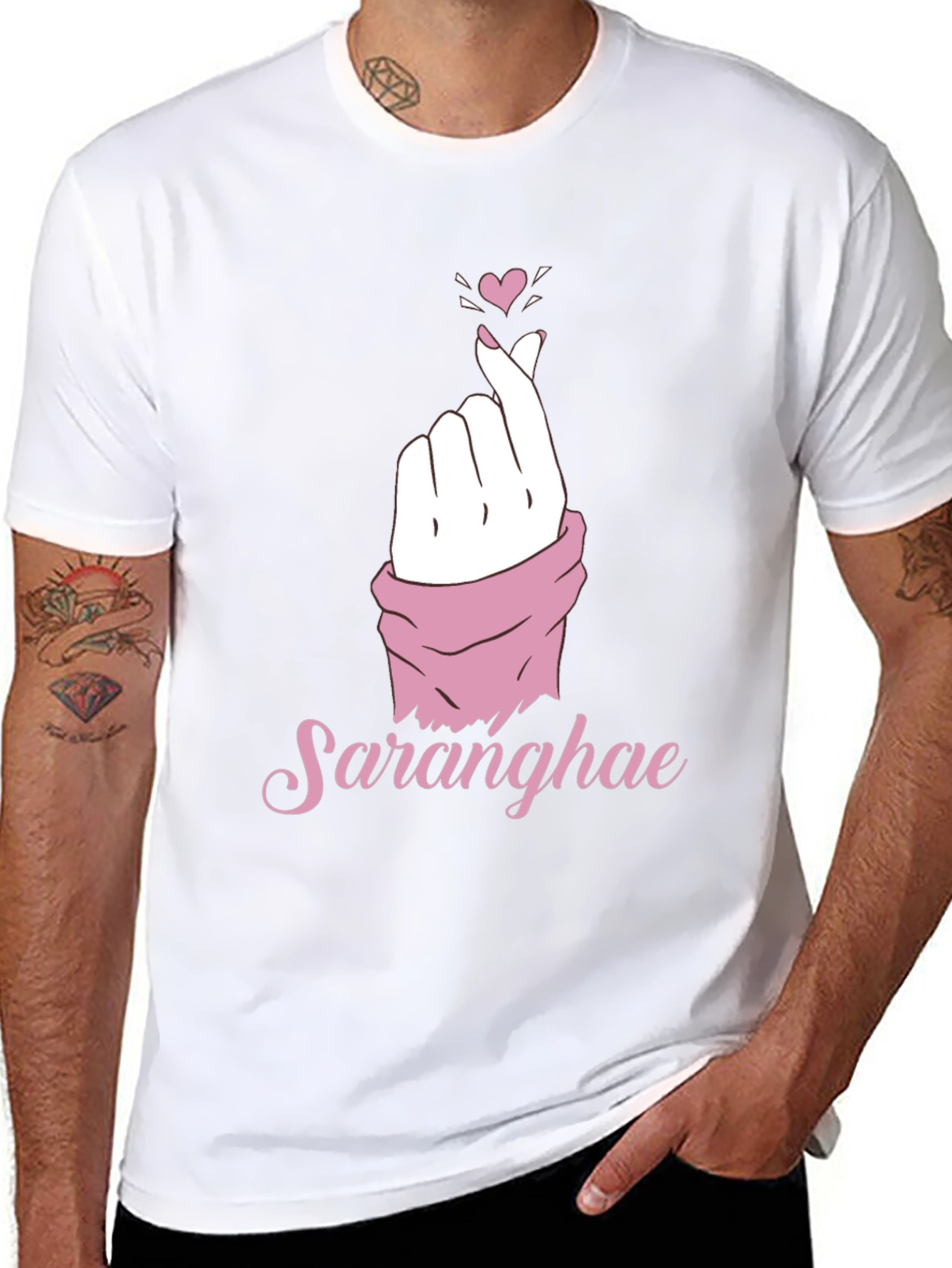 Saranghae Love Sign Graphic T-Shirt