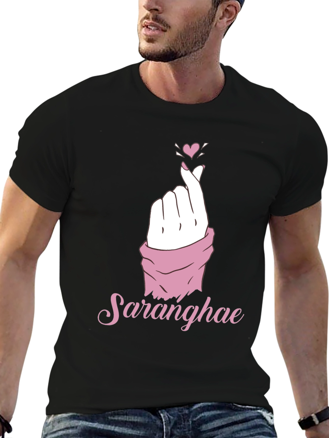 Saranghae Love Sign Graphic T-Shirt