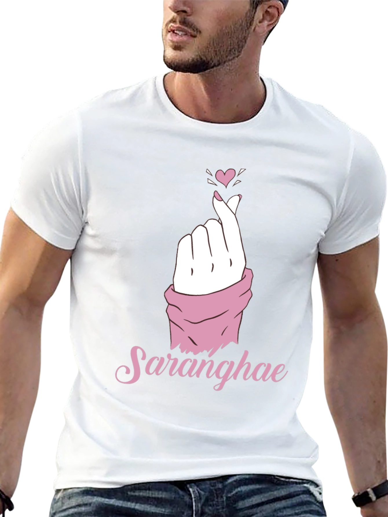 Saranghae Love Sign Graphic T-Shirt