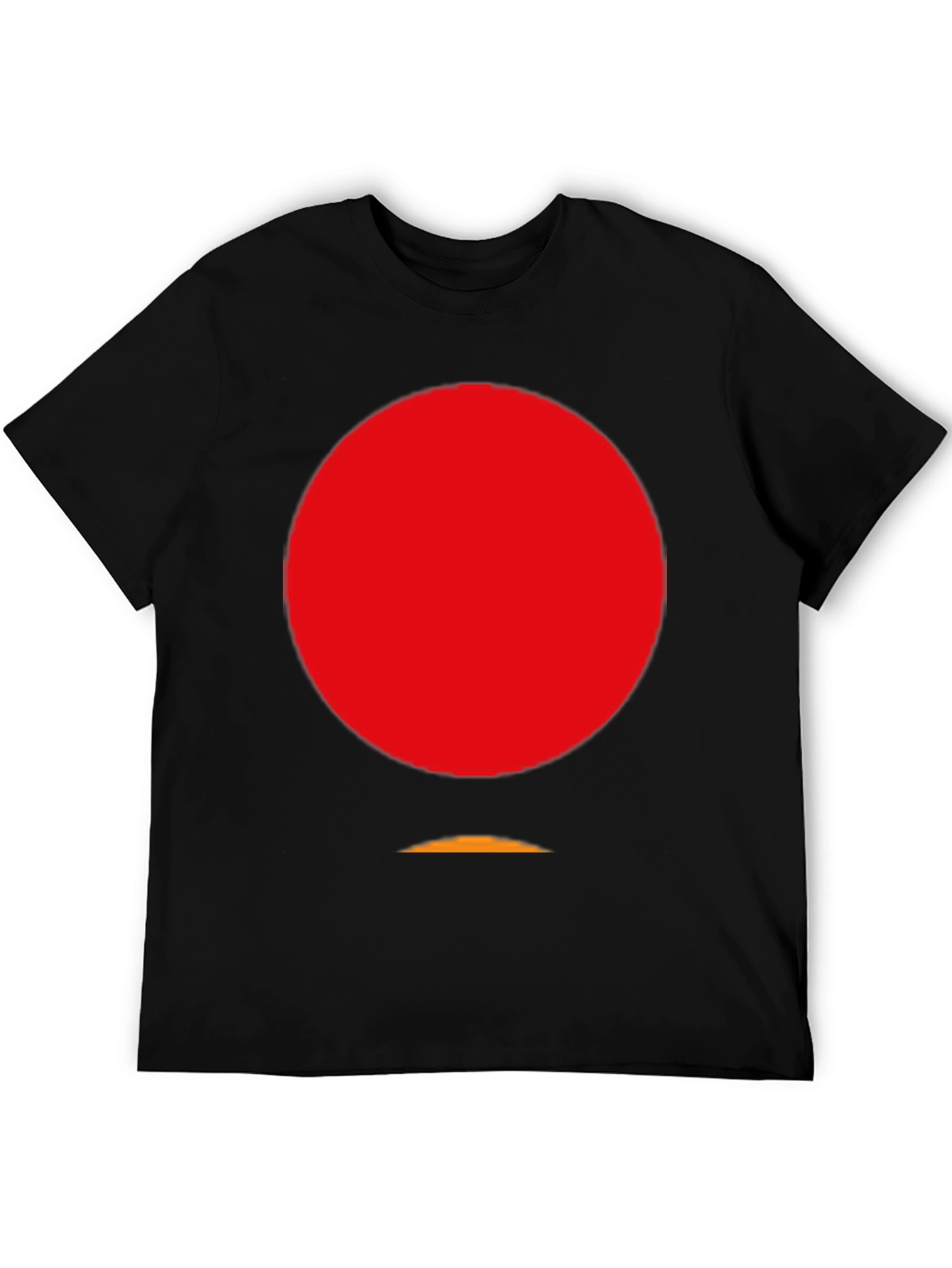 Minimalist Red Circle Graphic Black T-Shirt