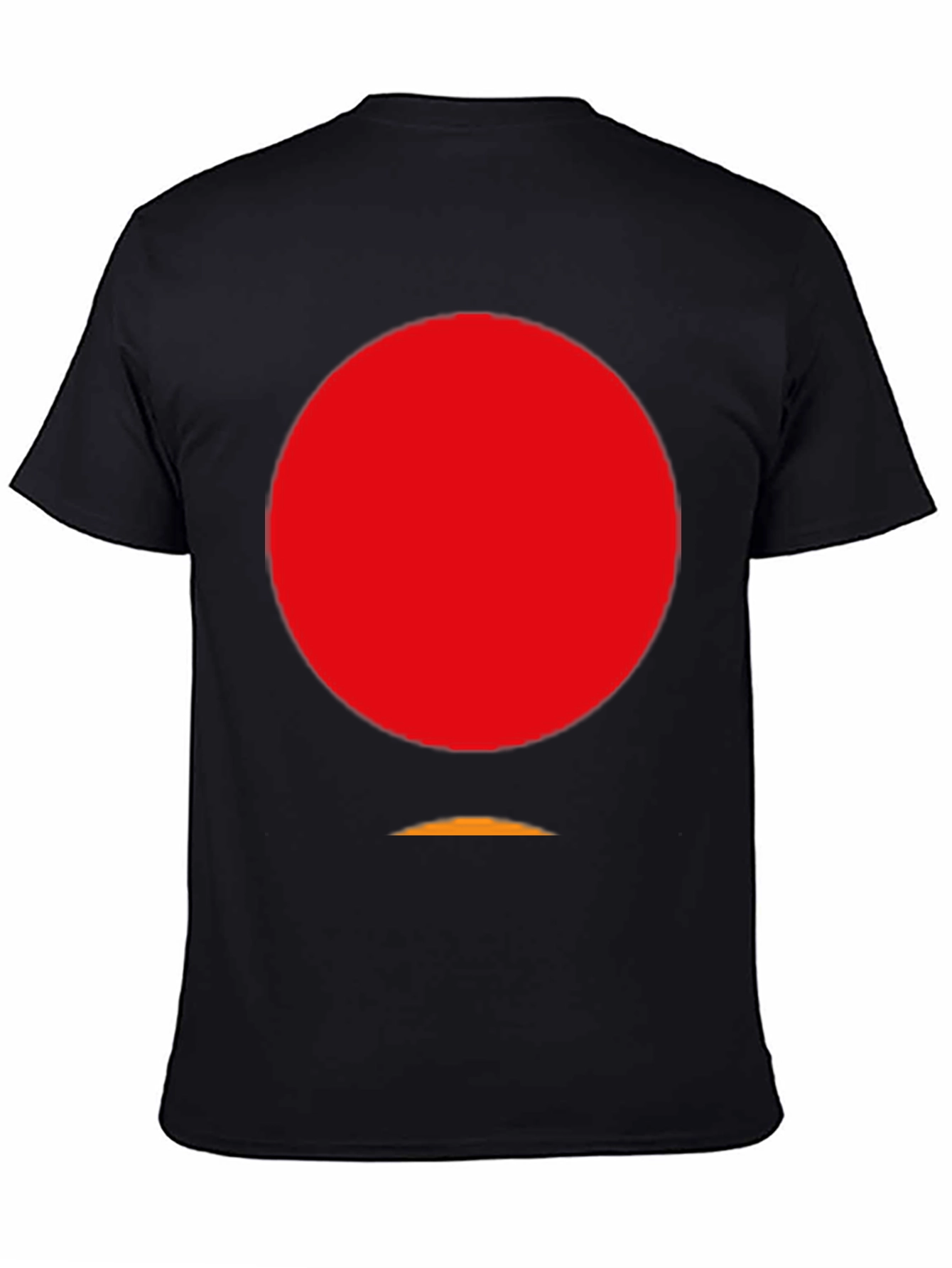 Minimalist Red Circle Graphic Black T-Shirt