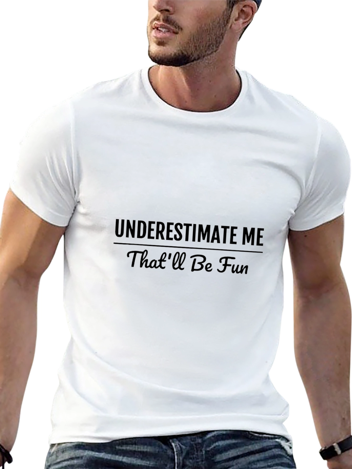 Underestimate Me Black Graphic T-Shirt