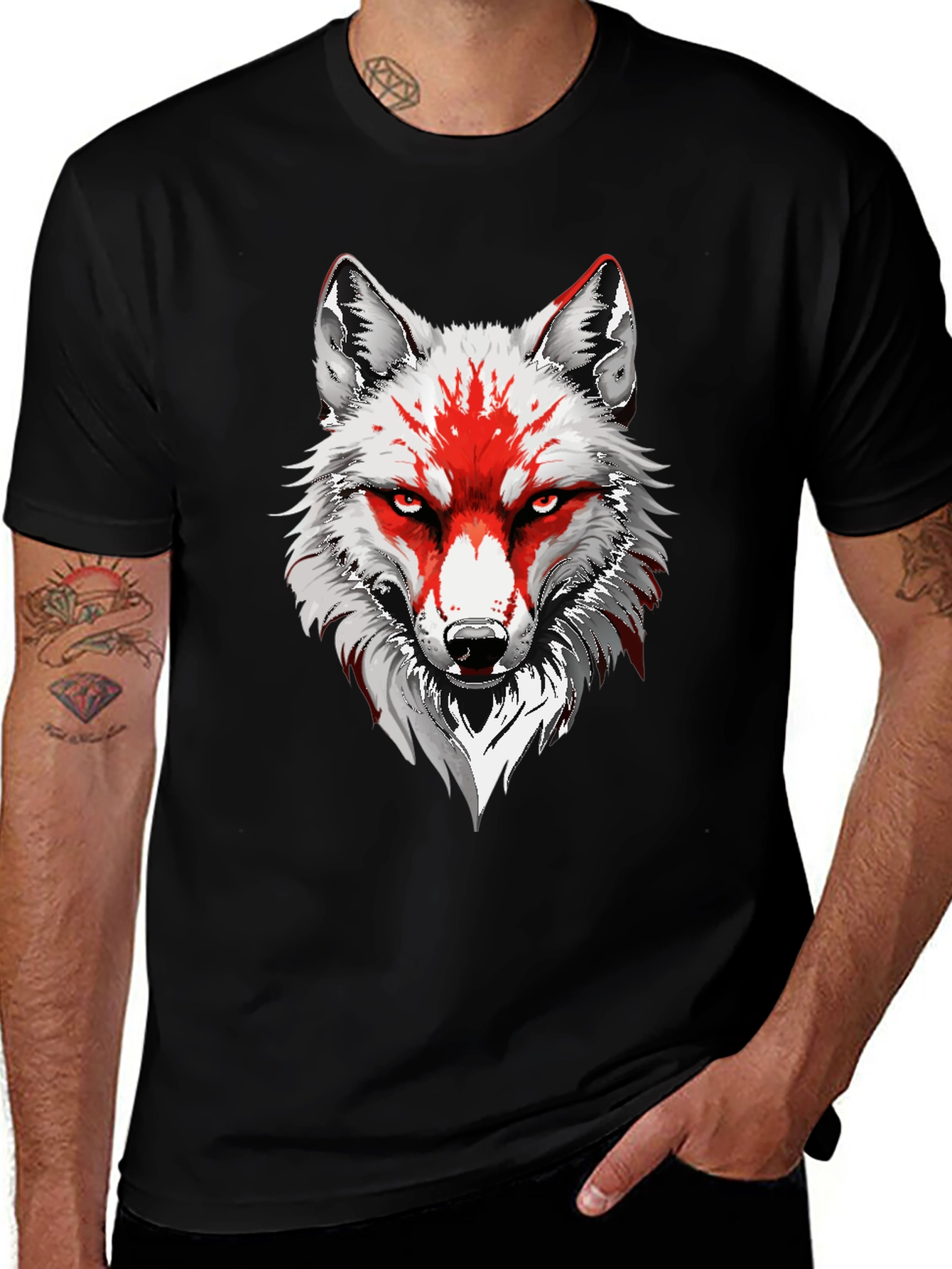 Wolf Graphic Tee - Mens Black T-Shirt