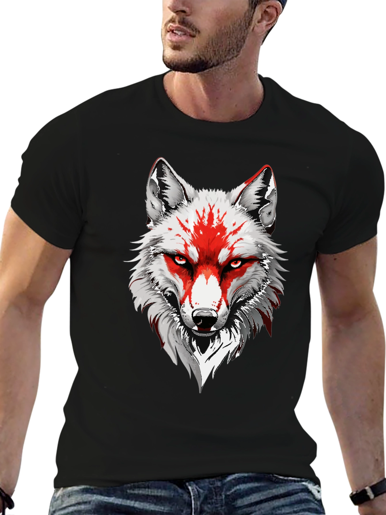 Wolf Graphic Tee - Mens Black T-Shirt