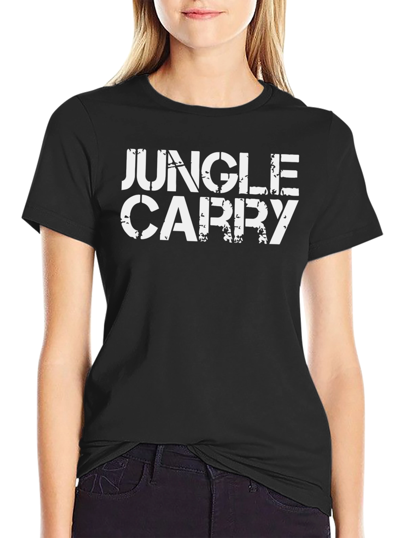 Jungle Carry Graphic Tee - Black Cotton T-Shirt