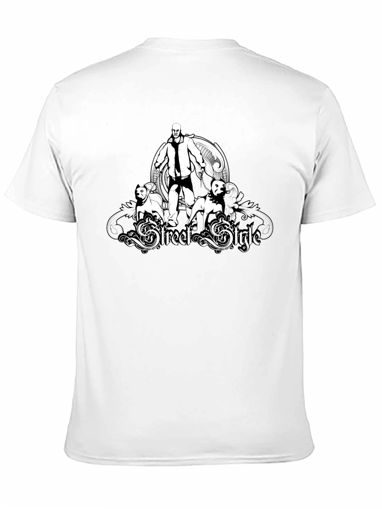 Mens Black Street Style Graphic T-Shirt
