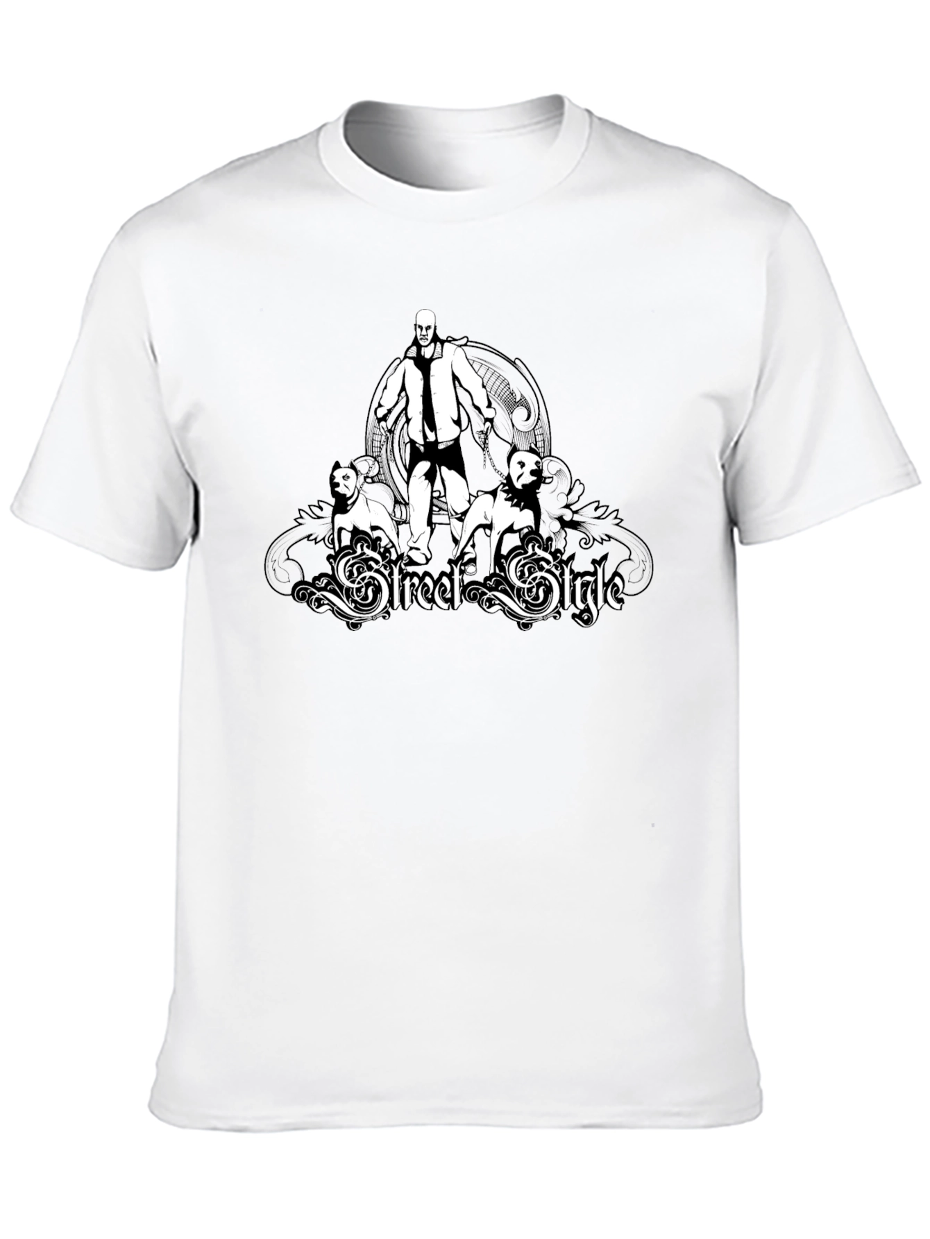 Mens Black Street Style Graphic T-Shirt