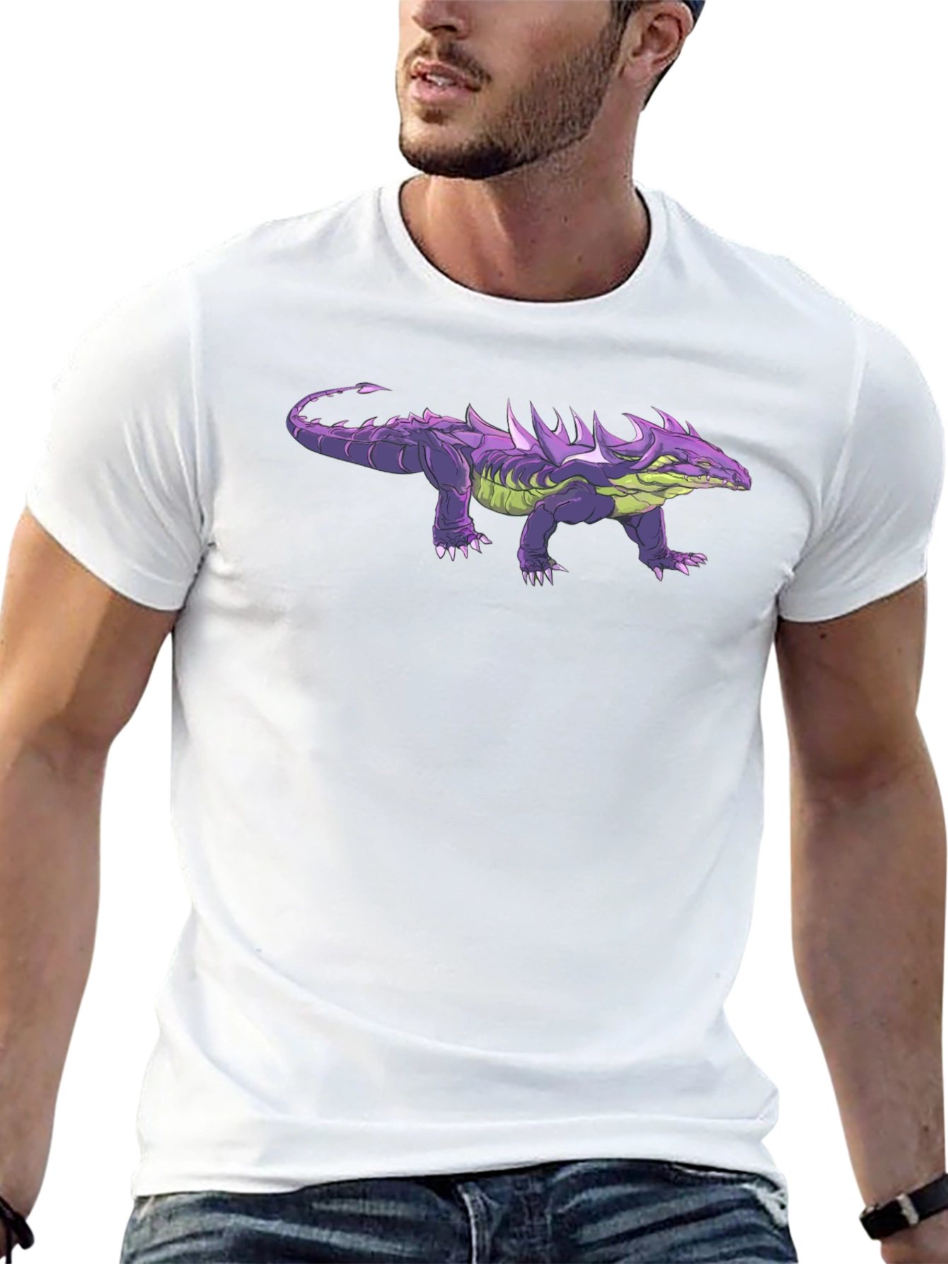Cool Purple & Green Reptile Graphic Tee