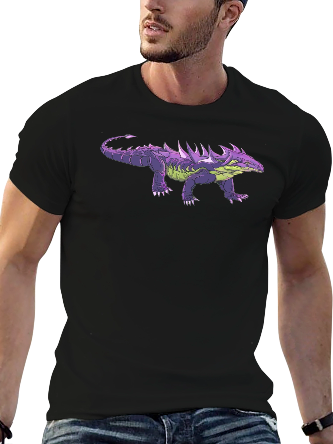 Cool Purple & Green Reptile Graphic Tee