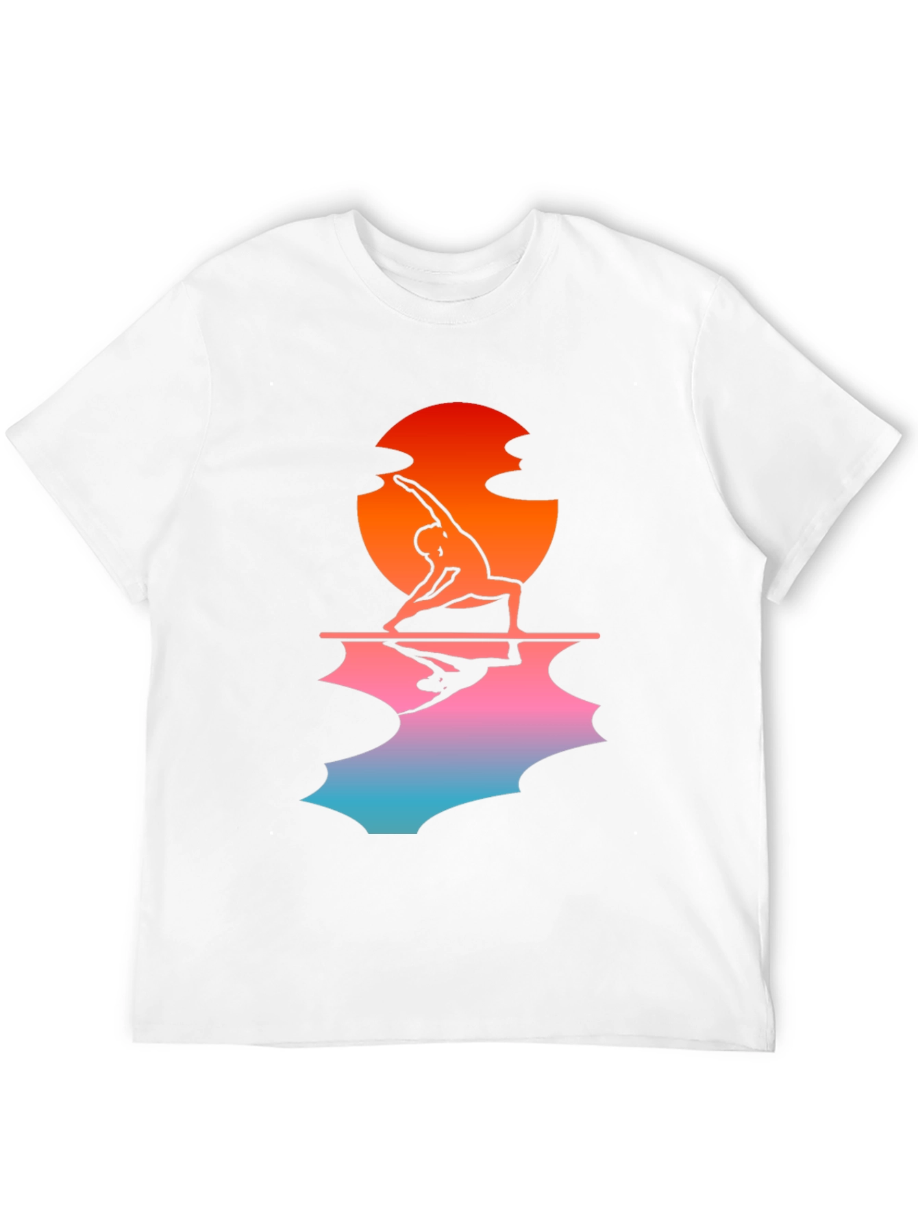 Sunset Yoga Pose Black T-Shirt