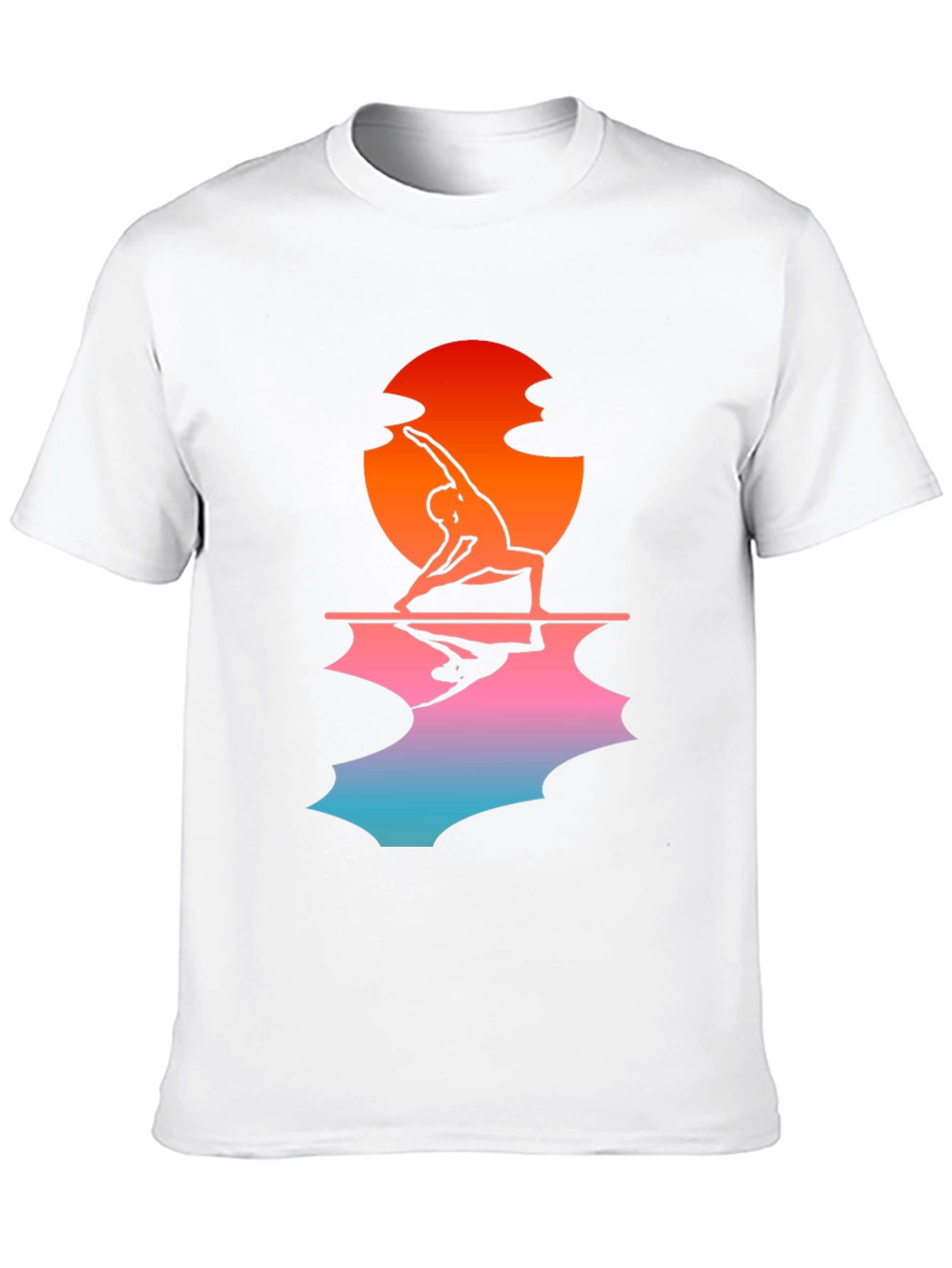 Sunset Yoga Pose Black T-Shirt