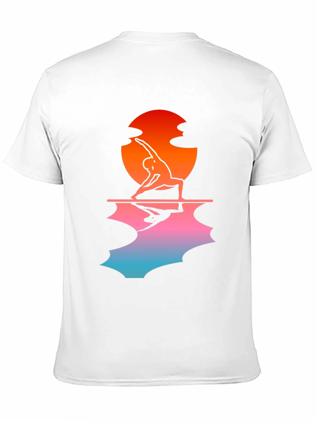 Sunset Yoga Pose Black T-Shirt