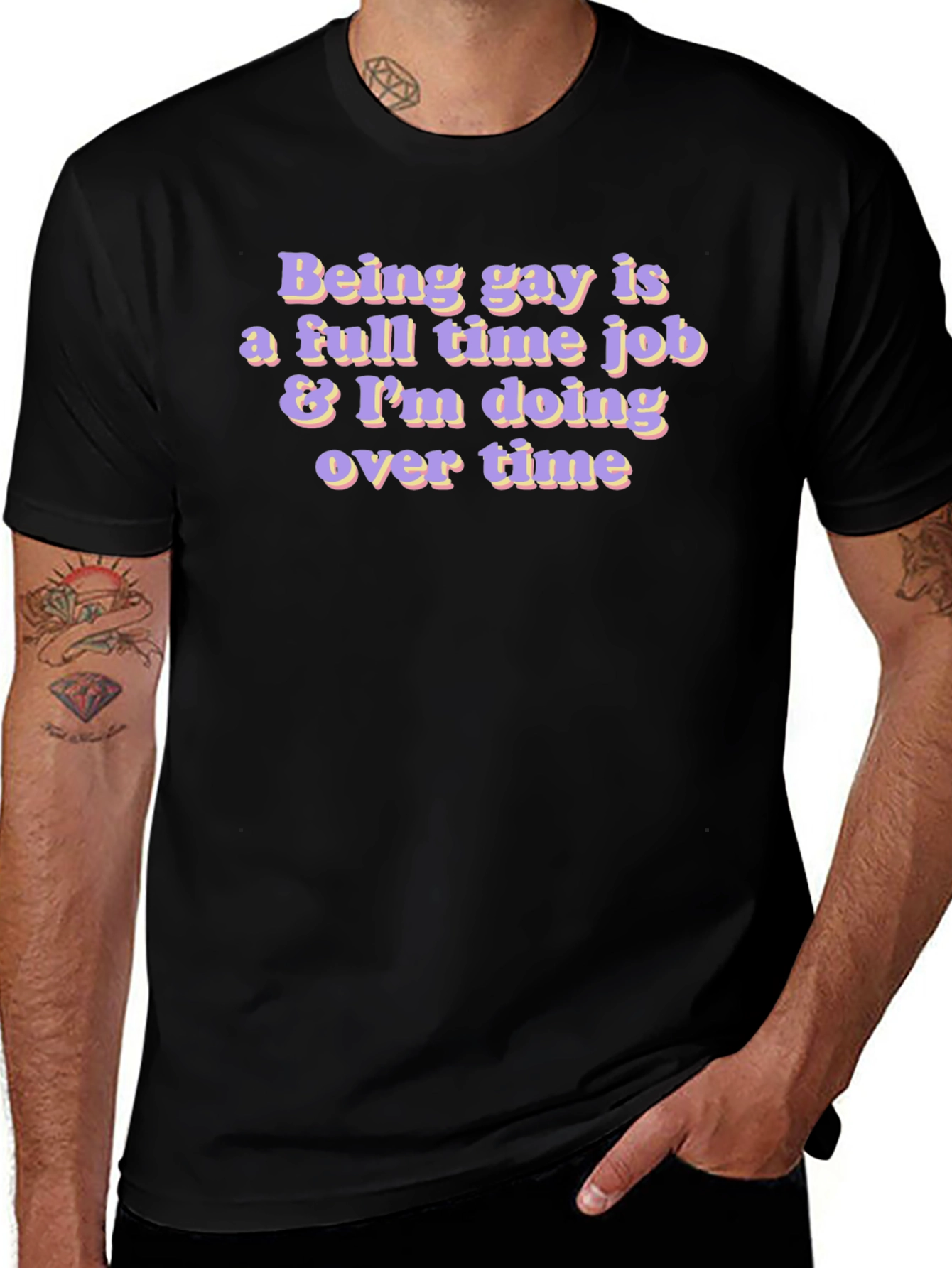 Gay Overtime Black T-Shirt