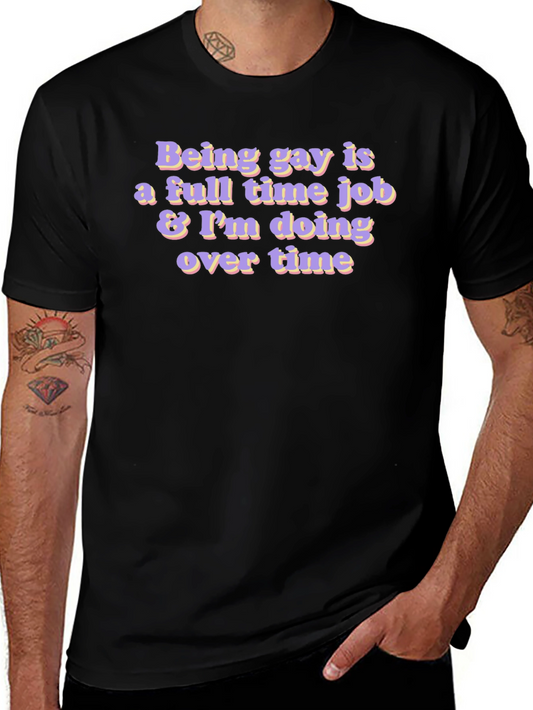 Gay Overtime Black T-Shirt