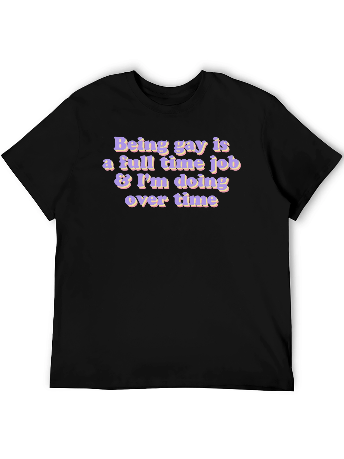 Gay Overtime Black T-Shirt