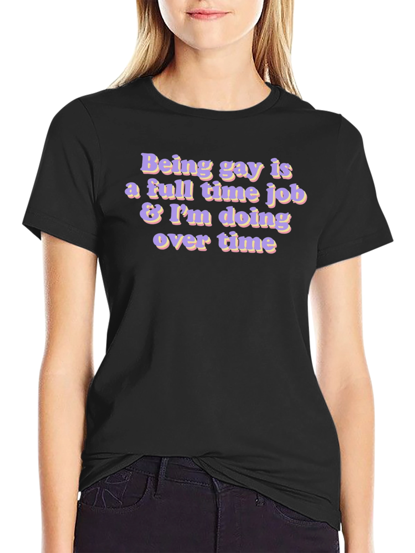 Gay Overtime Black T-Shirt
