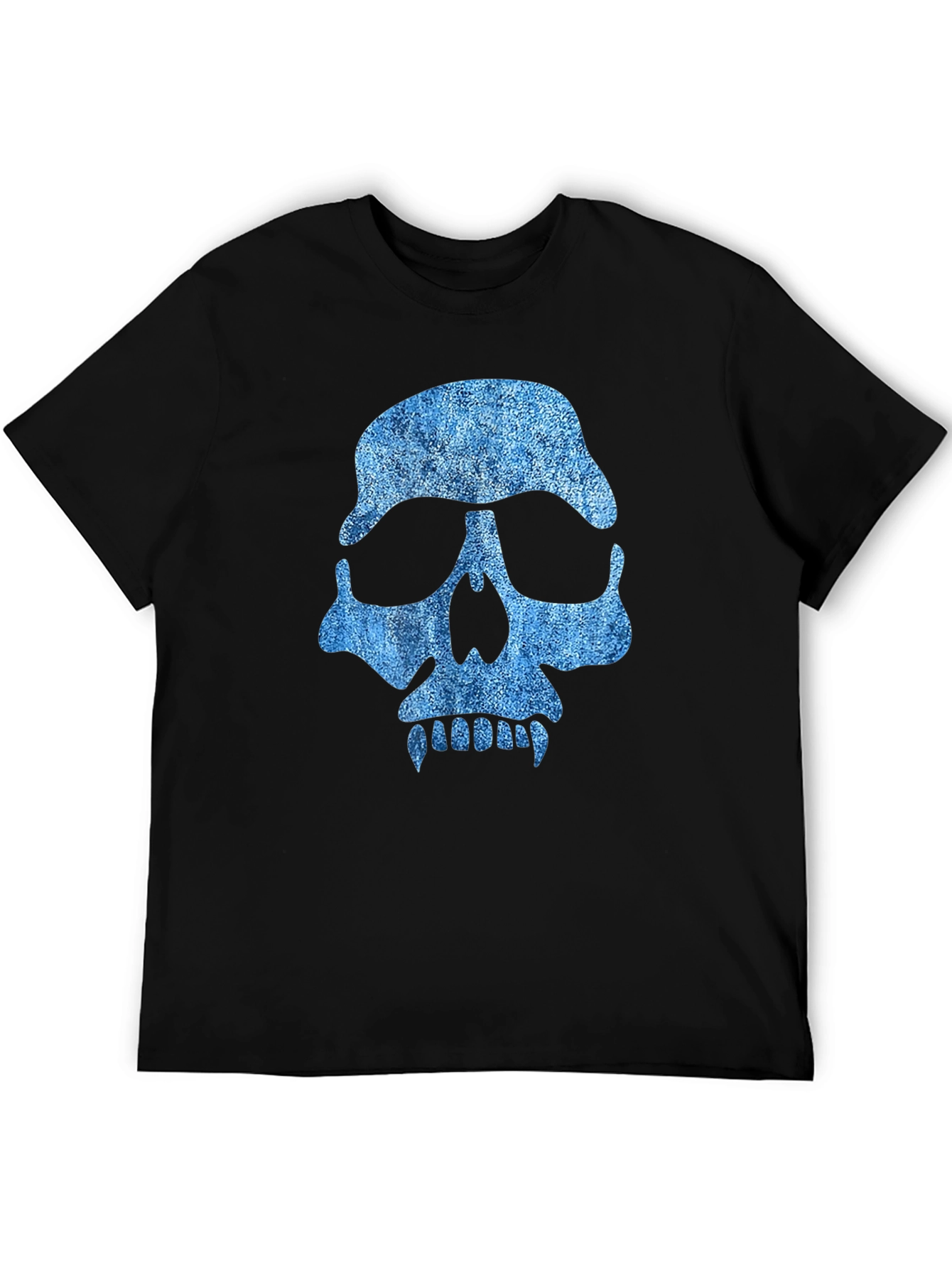 Skull Graphic Tee - Denim Style