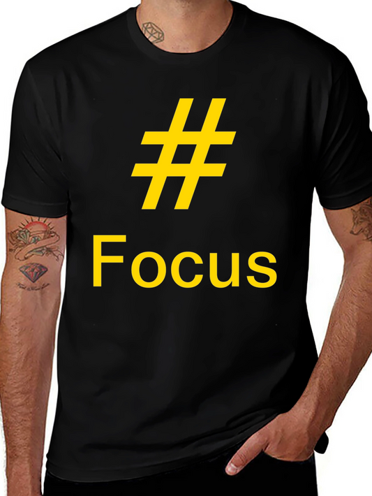 Focus Hashtag Graphic Tee - Mens Black T-Shirt