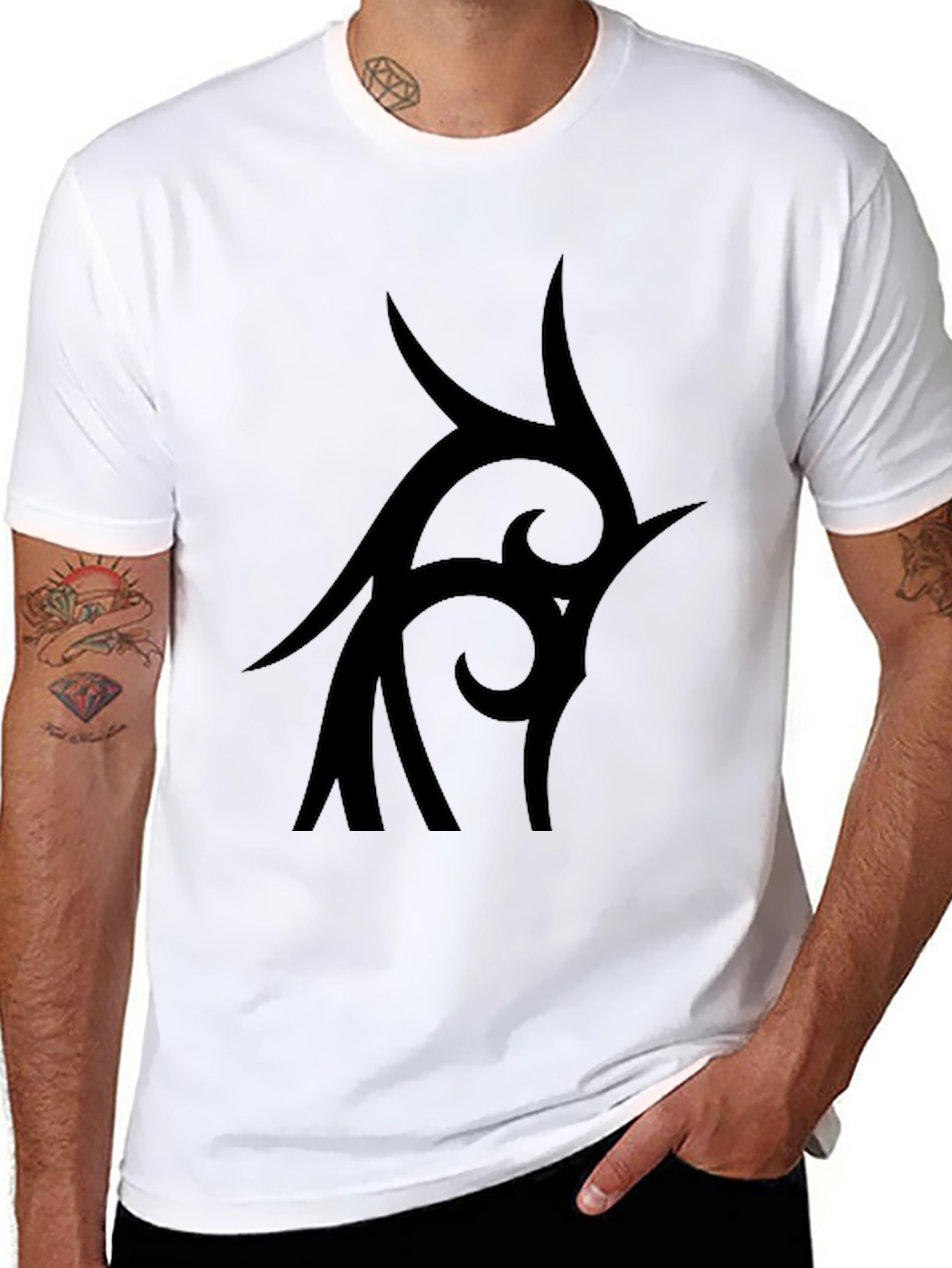 Tribal Tattoo Graphic Black T-Shirt