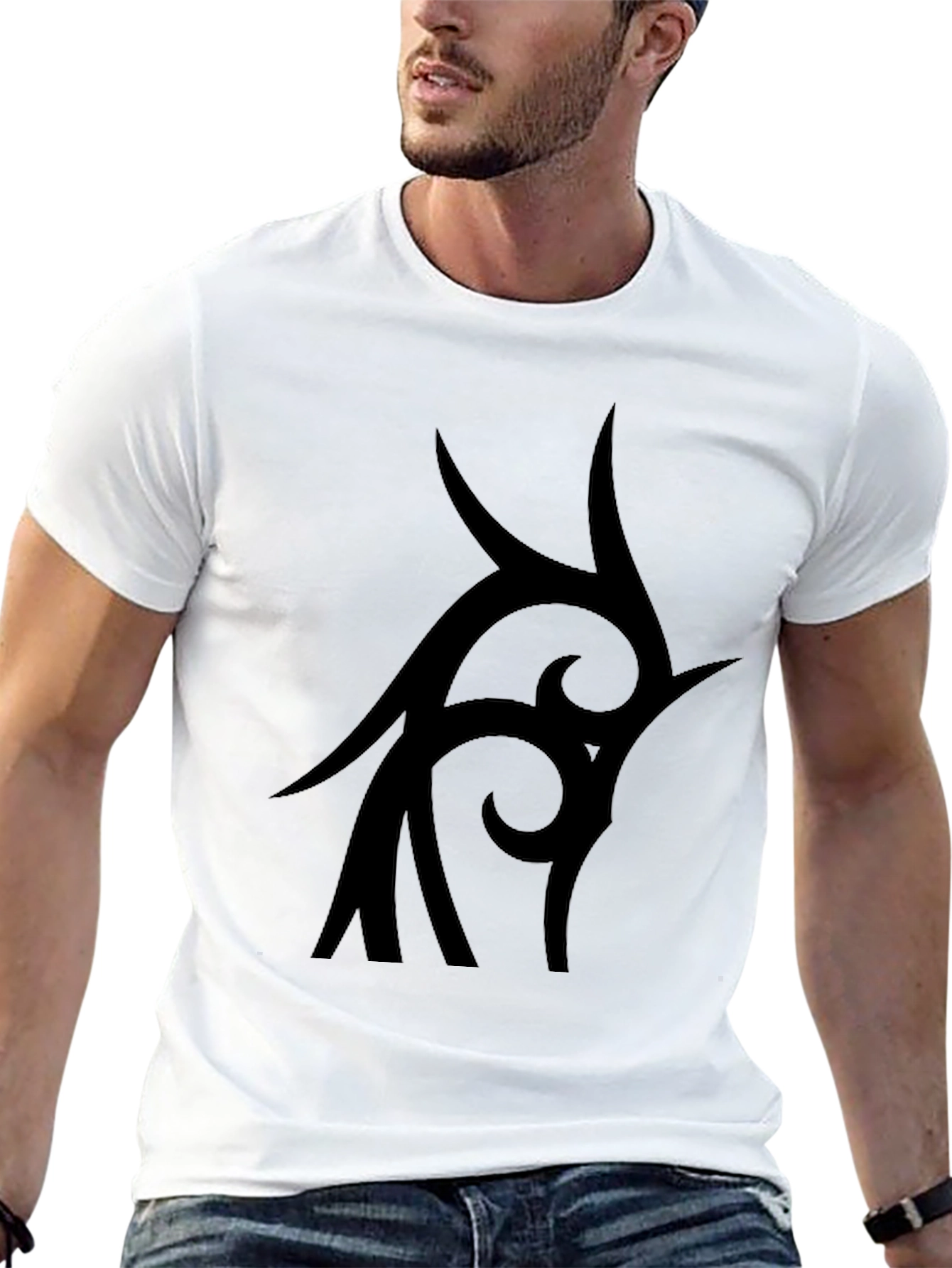 Tribal Tattoo Graphic Black T-Shirt