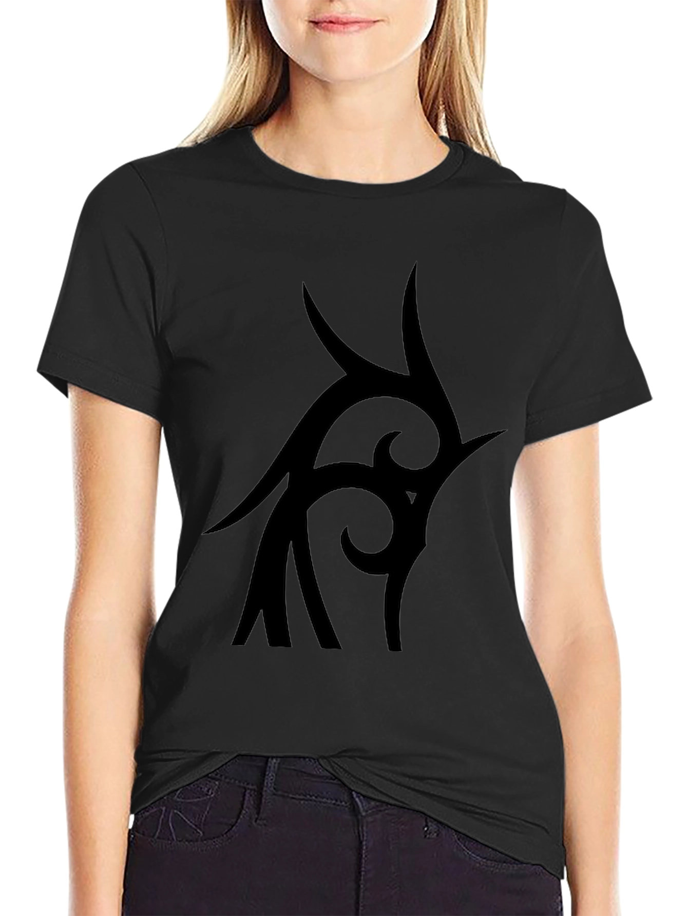 Tribal Tattoo Graphic Black T-Shirt