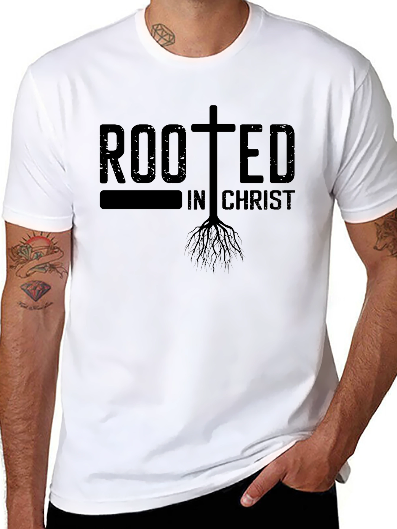 Rooted In Christ T-Shirt Religious Christian Apparel