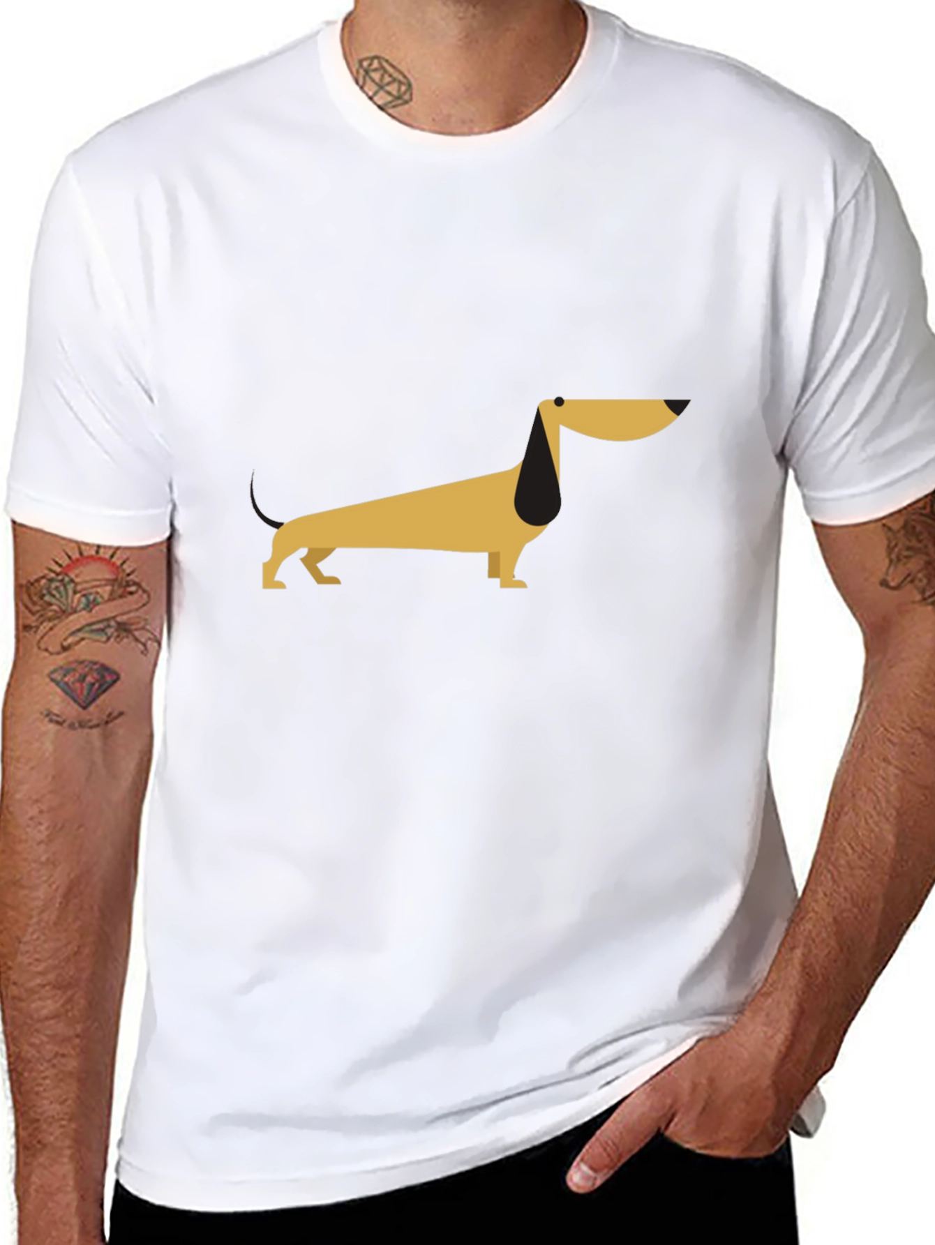 Dachshund Graphic Tee - Unisex Black T-Shirt