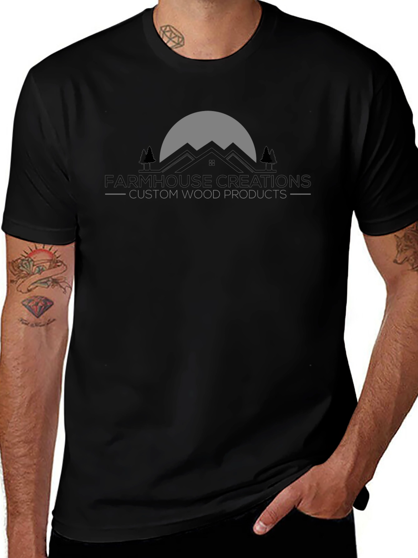 Mountains Custom Wood Products Black T-Shirt