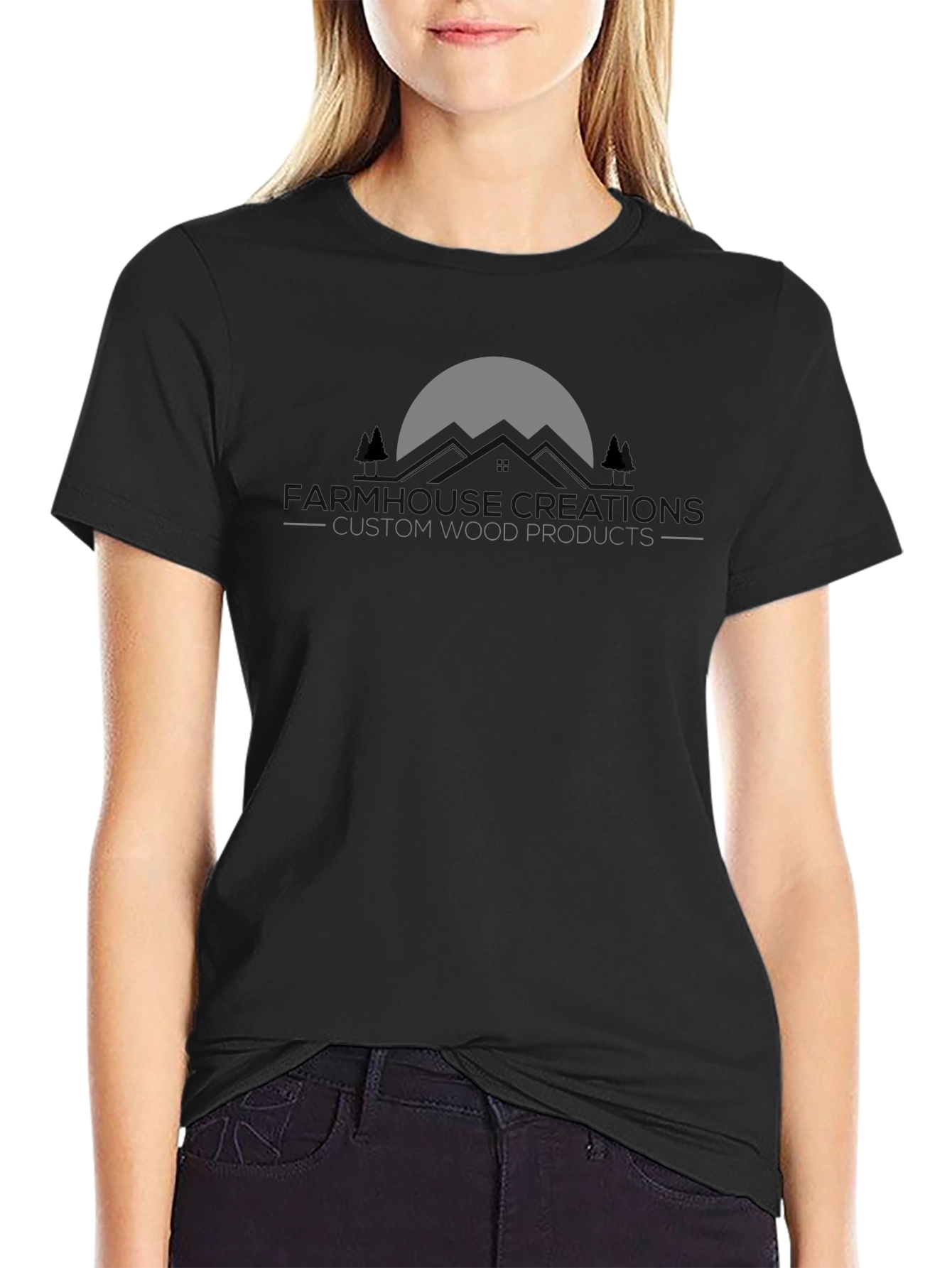 Mountains Custom Wood Products Black T-Shirt
