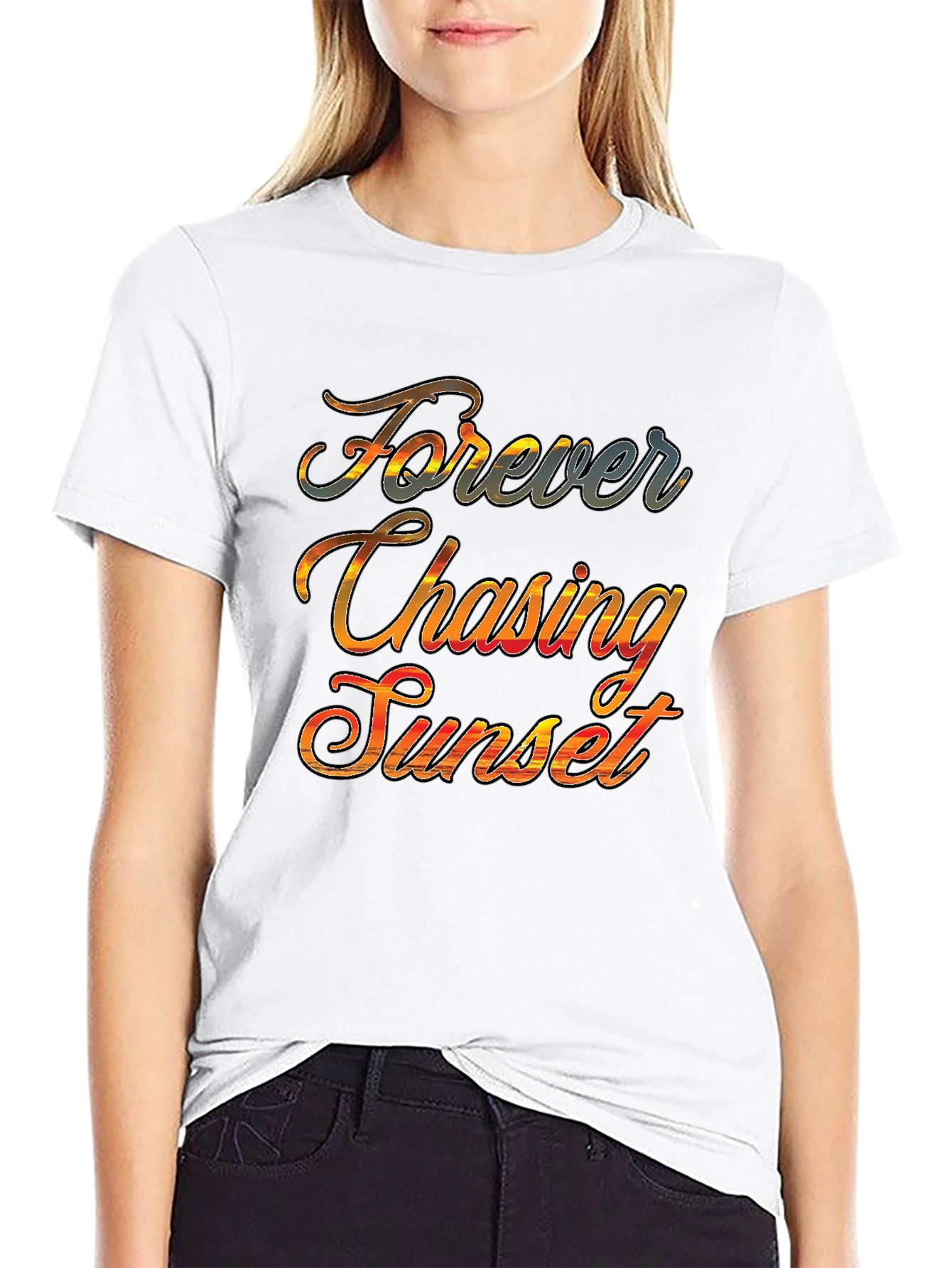 Forever Chasing Sunset Graphic Tee - Black