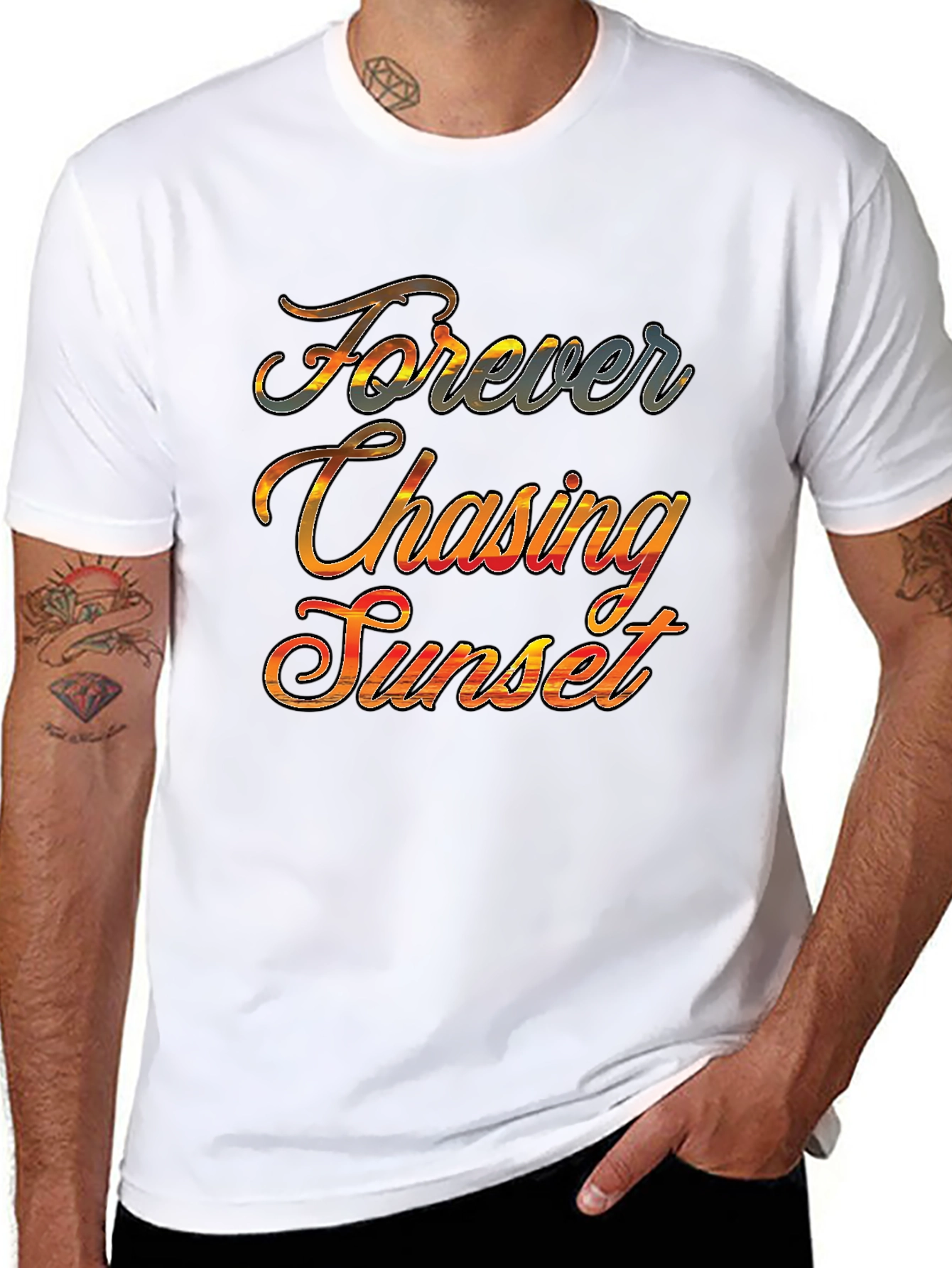 Forever Chasing Sunset Graphic Tee - Black