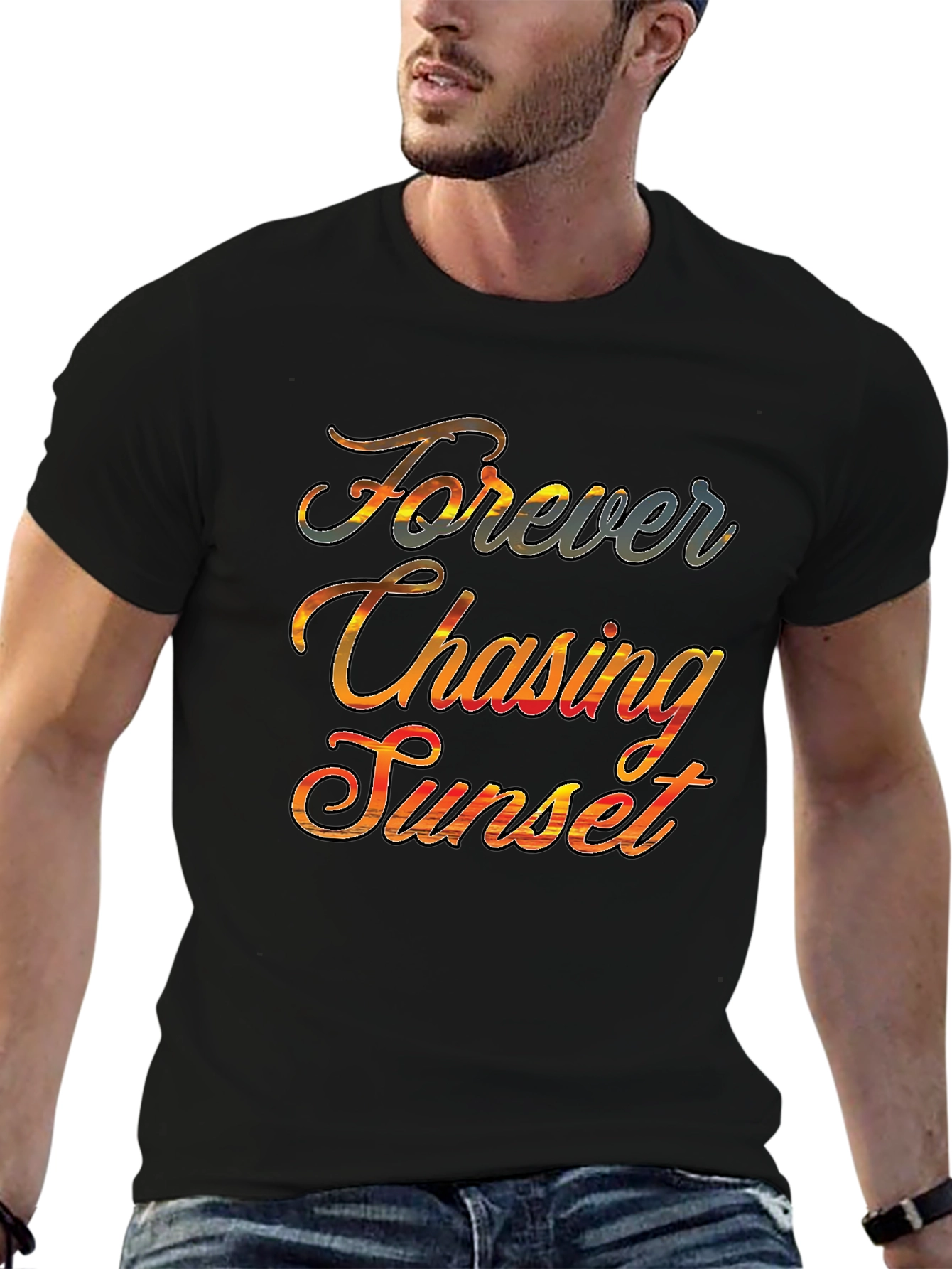 Forever Chasing Sunset Graphic Tee - Black