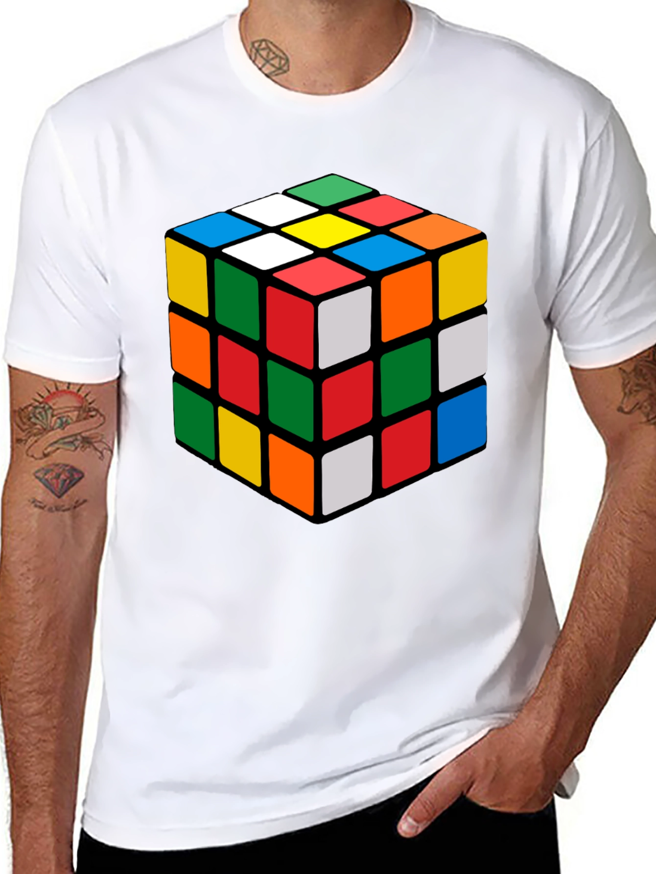Rubiks Cube Graphic Tee - Classic Puzzle Design