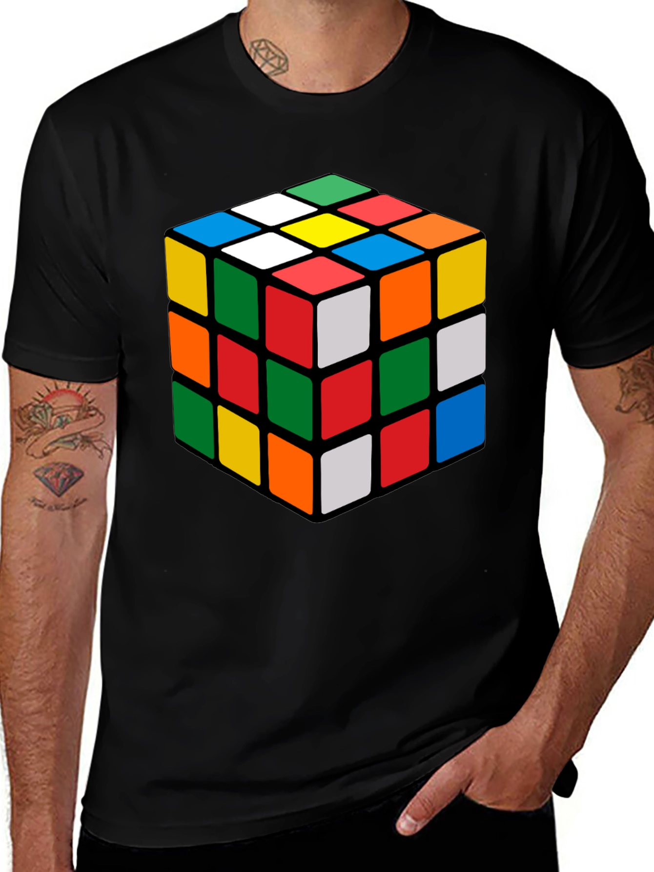 Rubiks Cube Graphic Tee - Classic Puzzle Design