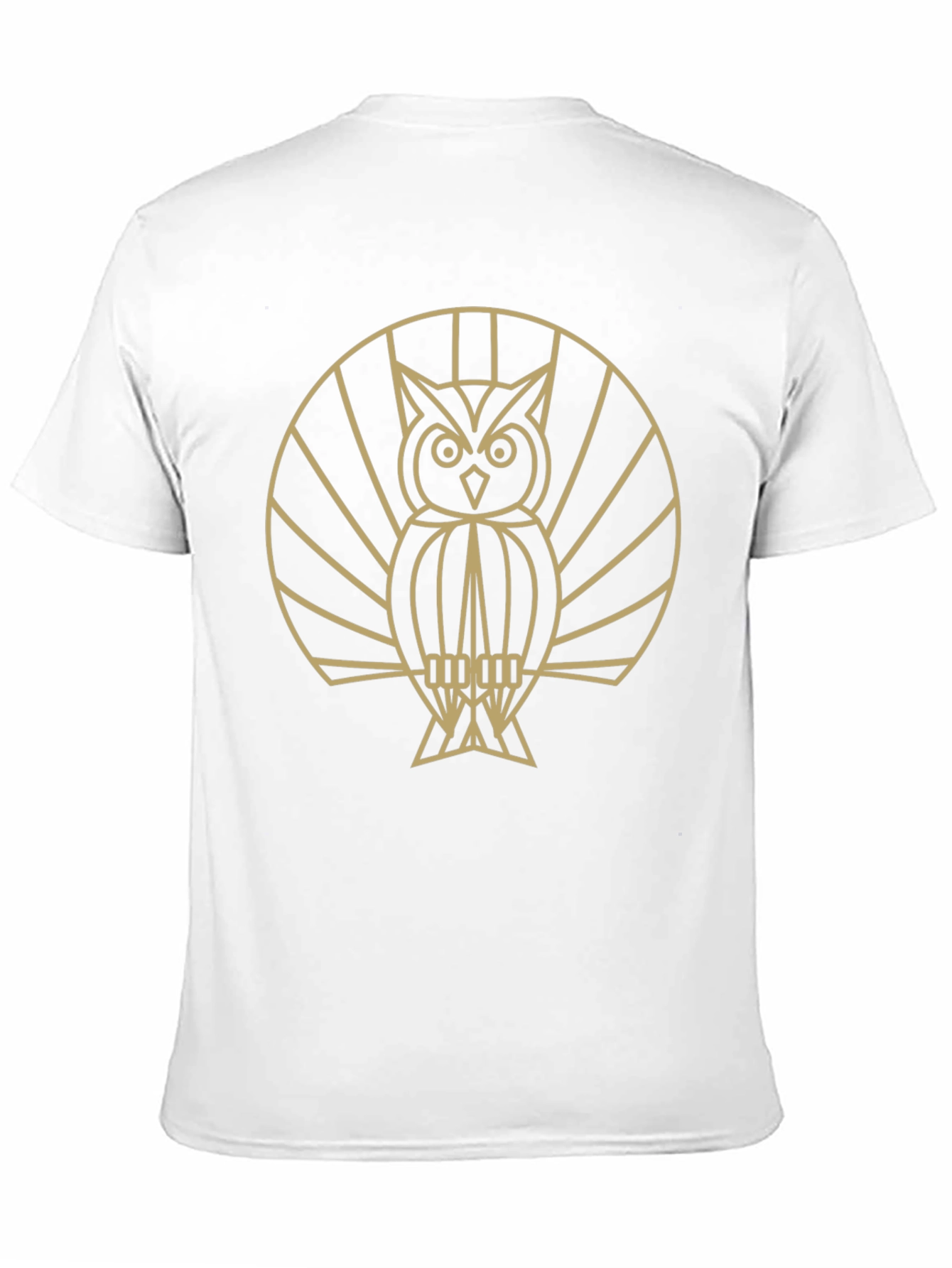Geometric Owl Graphic T-Shirt - Black