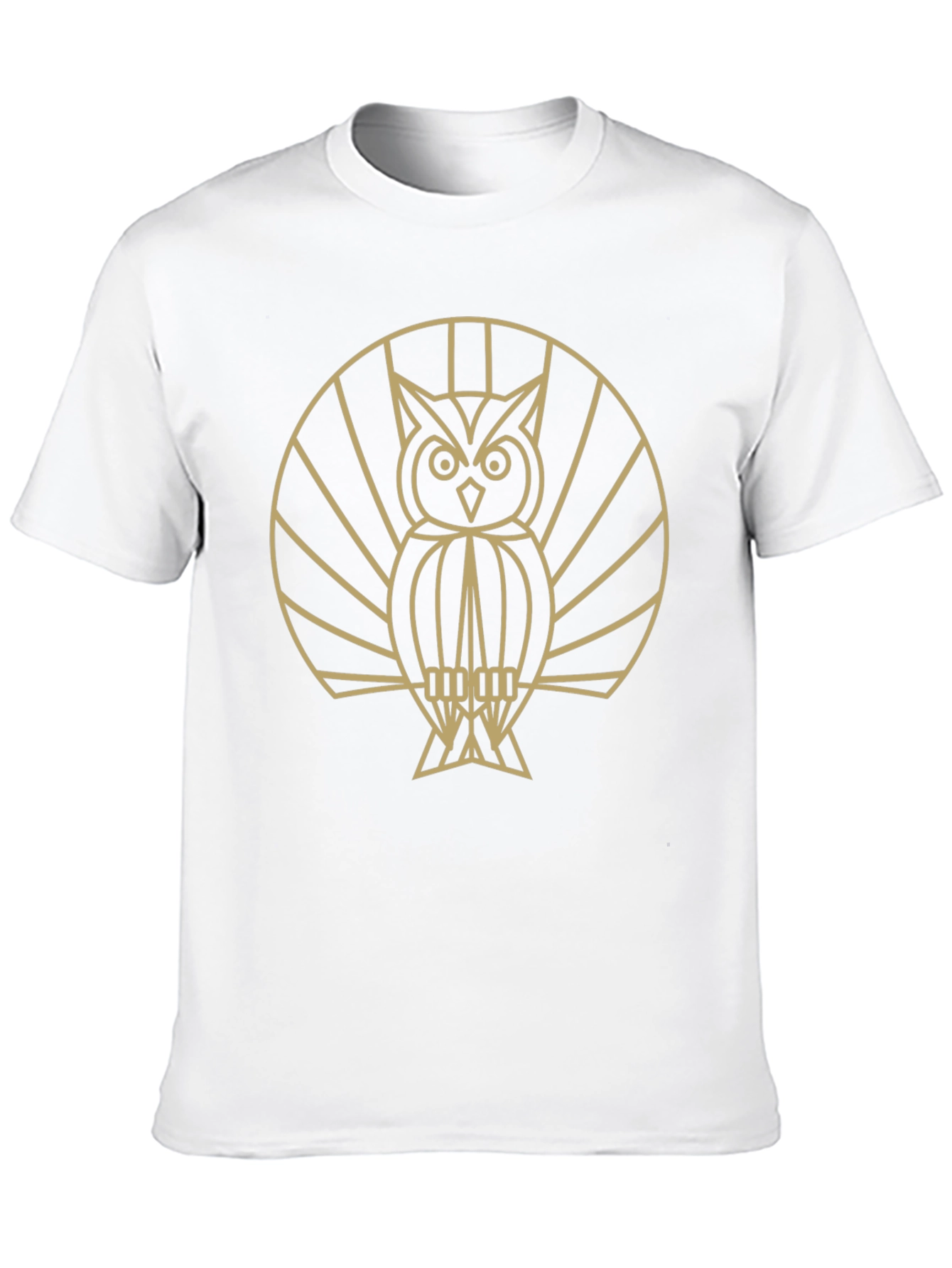 Geometric Owl Graphic T-Shirt - Black