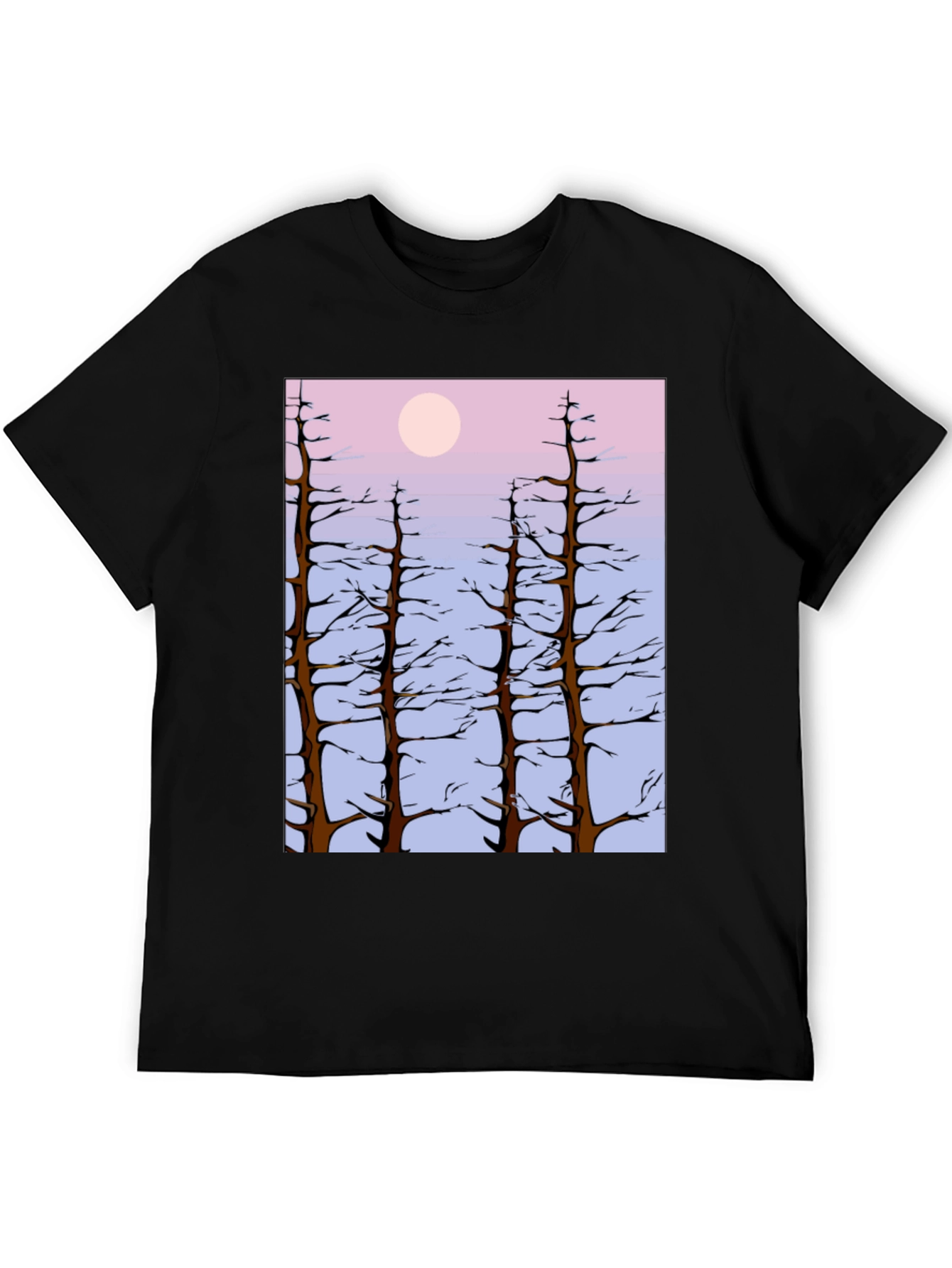Nature Scene Tee: Trees & Moon T-Shirt