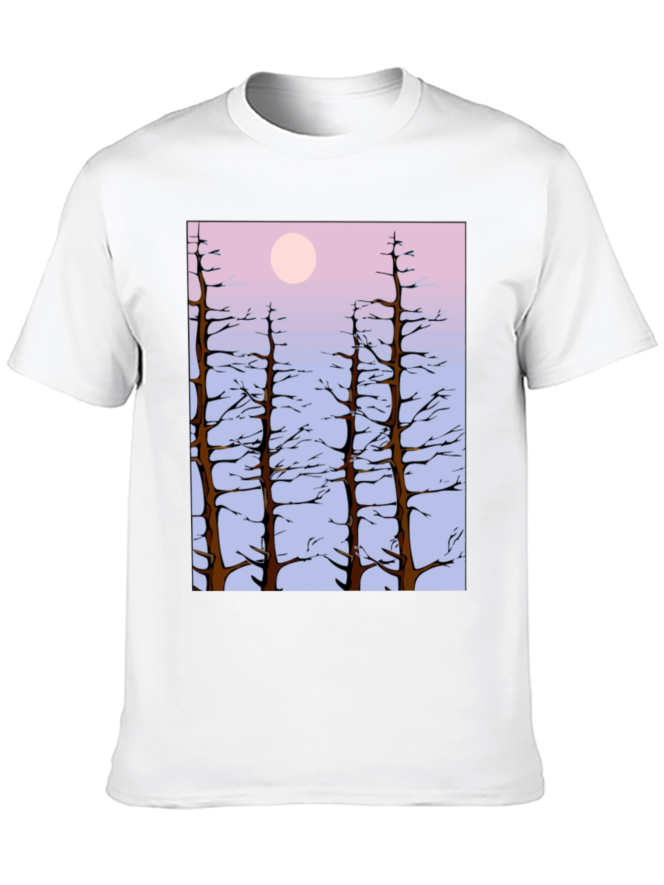 Nature Scene Tee: Trees & Moon T-Shirt