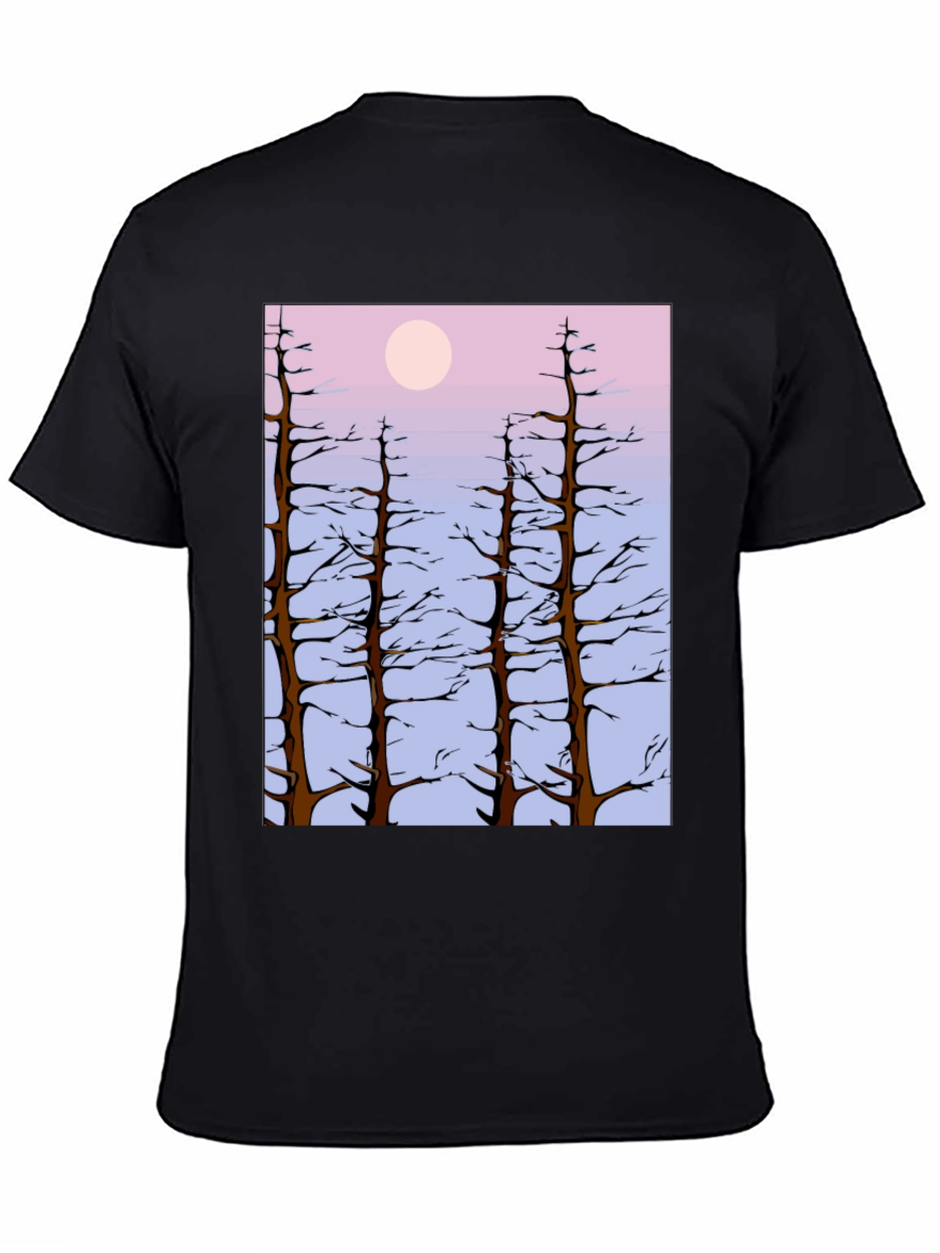 Nature Scene Tee: Trees & Moon T-Shirt