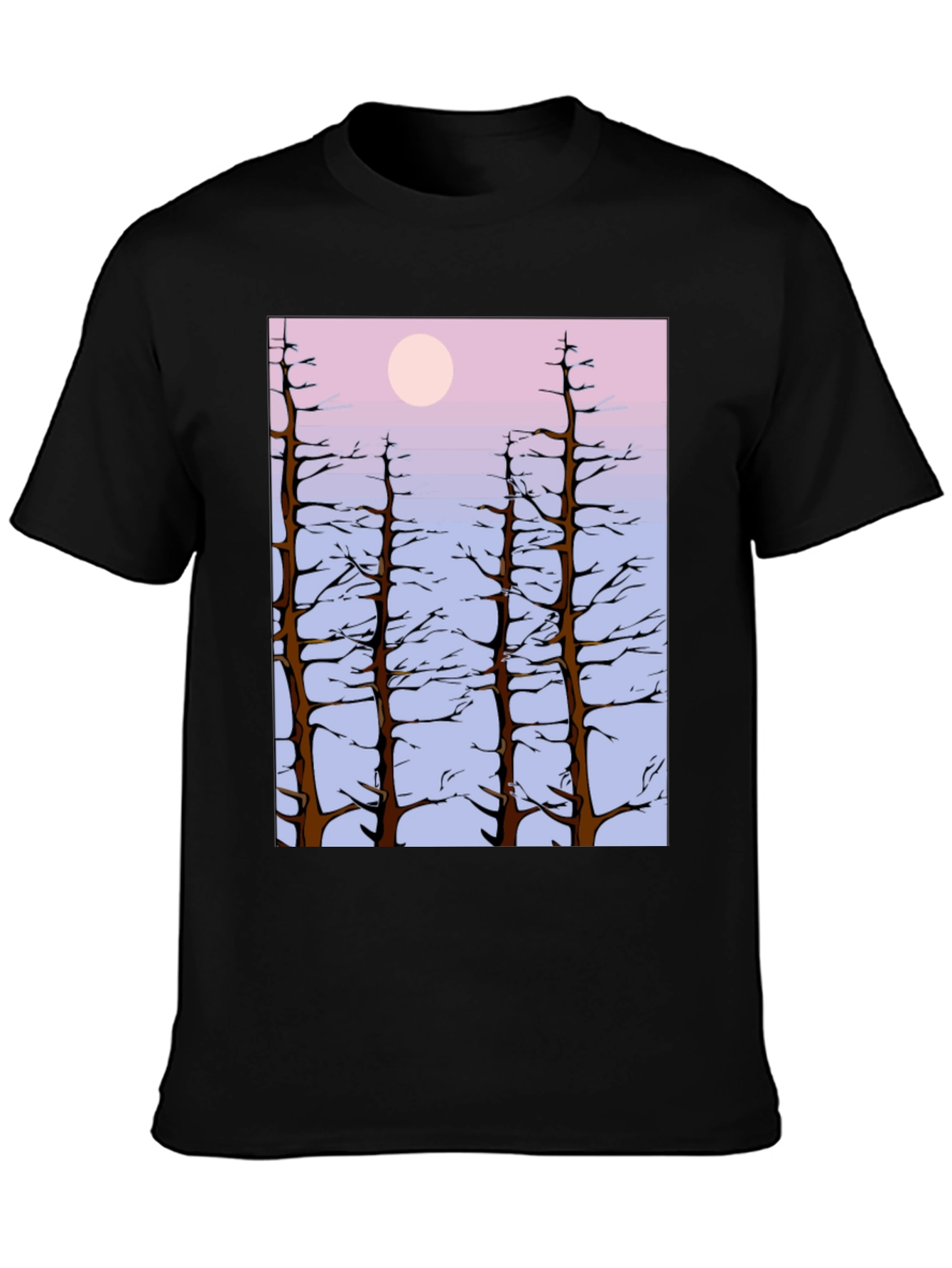 Nature Scene Tee: Trees & Moon T-Shirt
